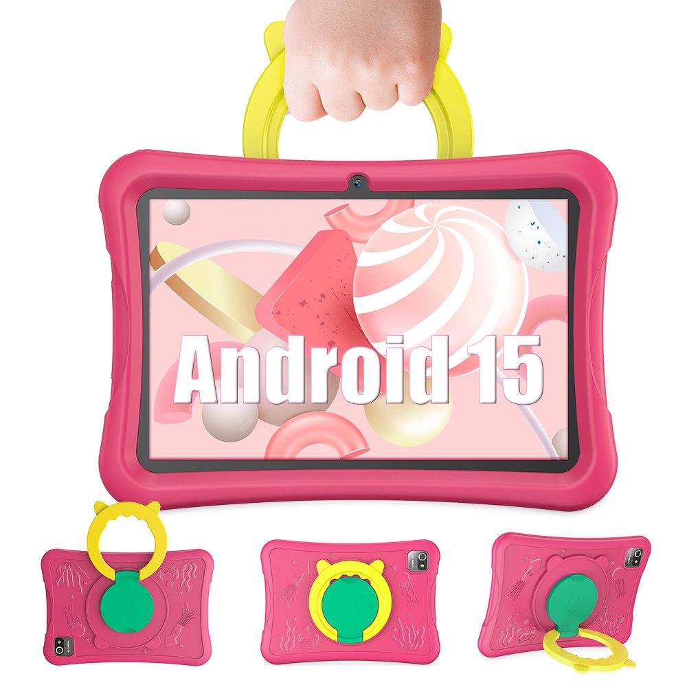 XGODY Android 15(8GB+64GB) Tablet mit Silikon-Lederhülle Tablet (10.1", 64 GB, Android 15, 10,1 Zoll Tablet 6000 mAh Penta-Core mit WiFi 6 Bluetooth 5.0 GMS)