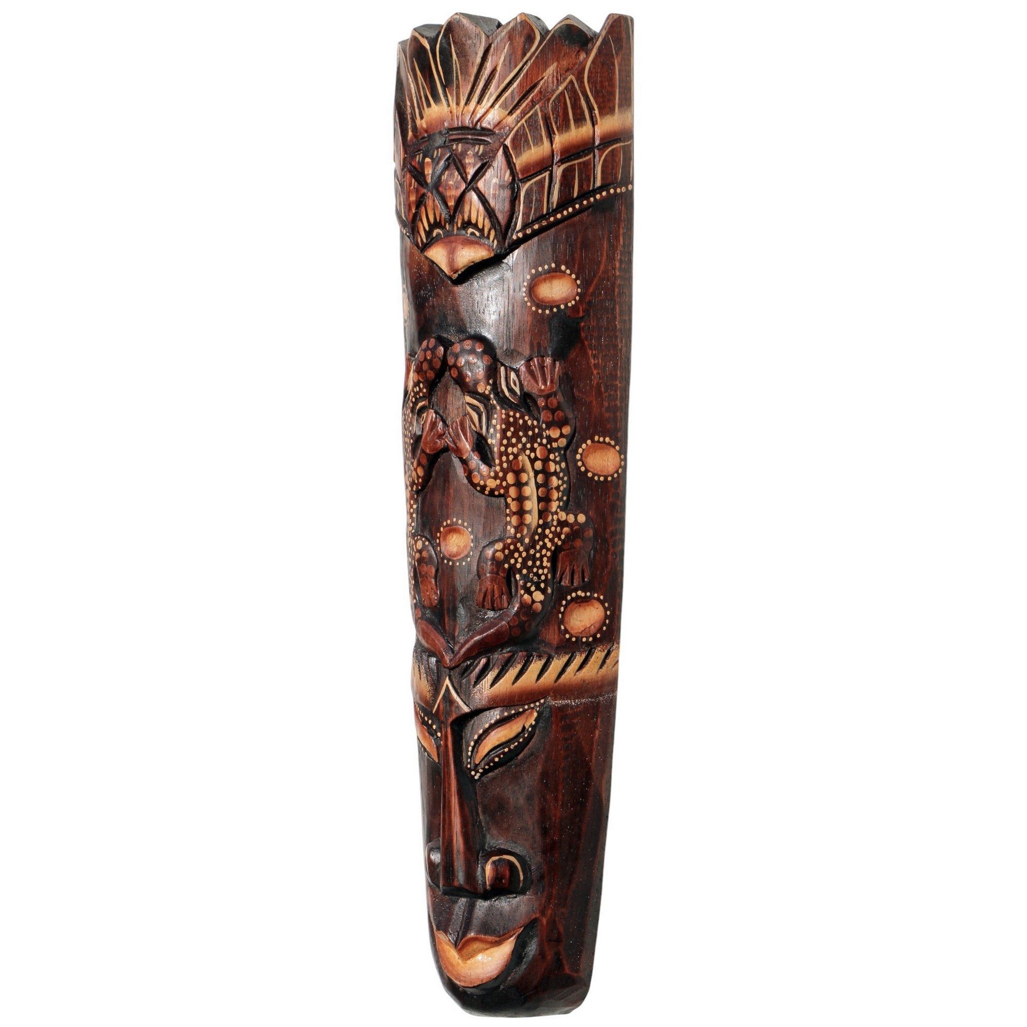 Wogeka Wanddekoobjekt Wand-Maske Gecko 50 cm zum aufhängen Afrika Wanddeko