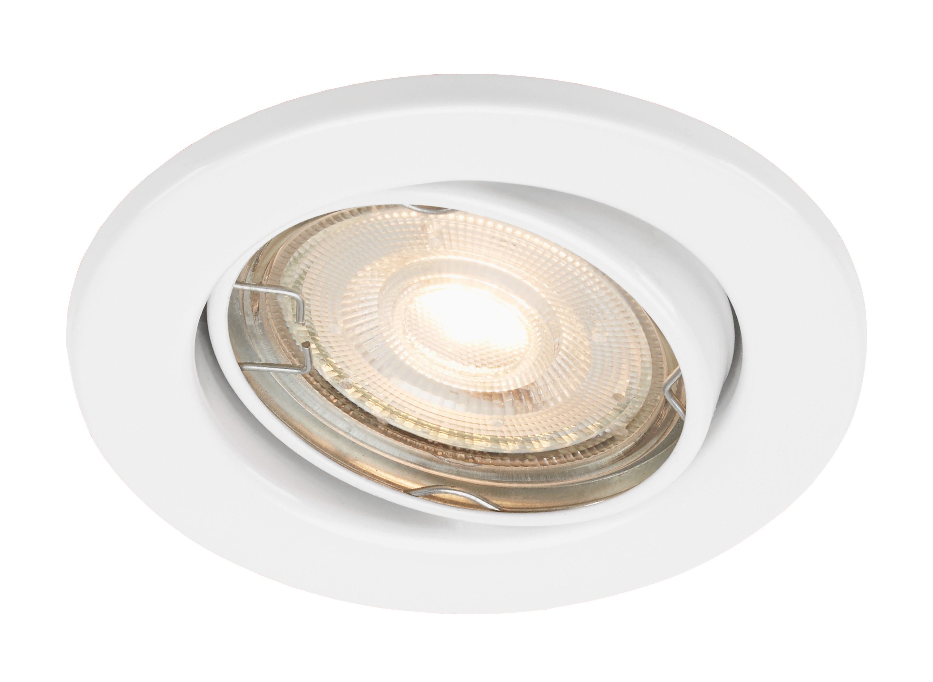 TRANGO LED Einbauleuchte, 3-Stufen dimmbar, 6er Set LED Einbaustrahler 6729-066MO6KSD in Weiß Rund incl. 3-Stufen dimmbar Ultra Flach LED Modul, 6000K Tageslicht (kalt-weiss), Deckenspot, Einbauspot, Deckenleuchte