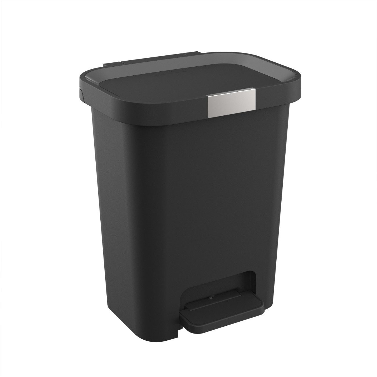 Engelland Mülleimer Abfalleimer mit Deckel und Pedal, 25 L, Treteimer, Soft-Close, verschließbarer Deckel, rutschfeste Füße