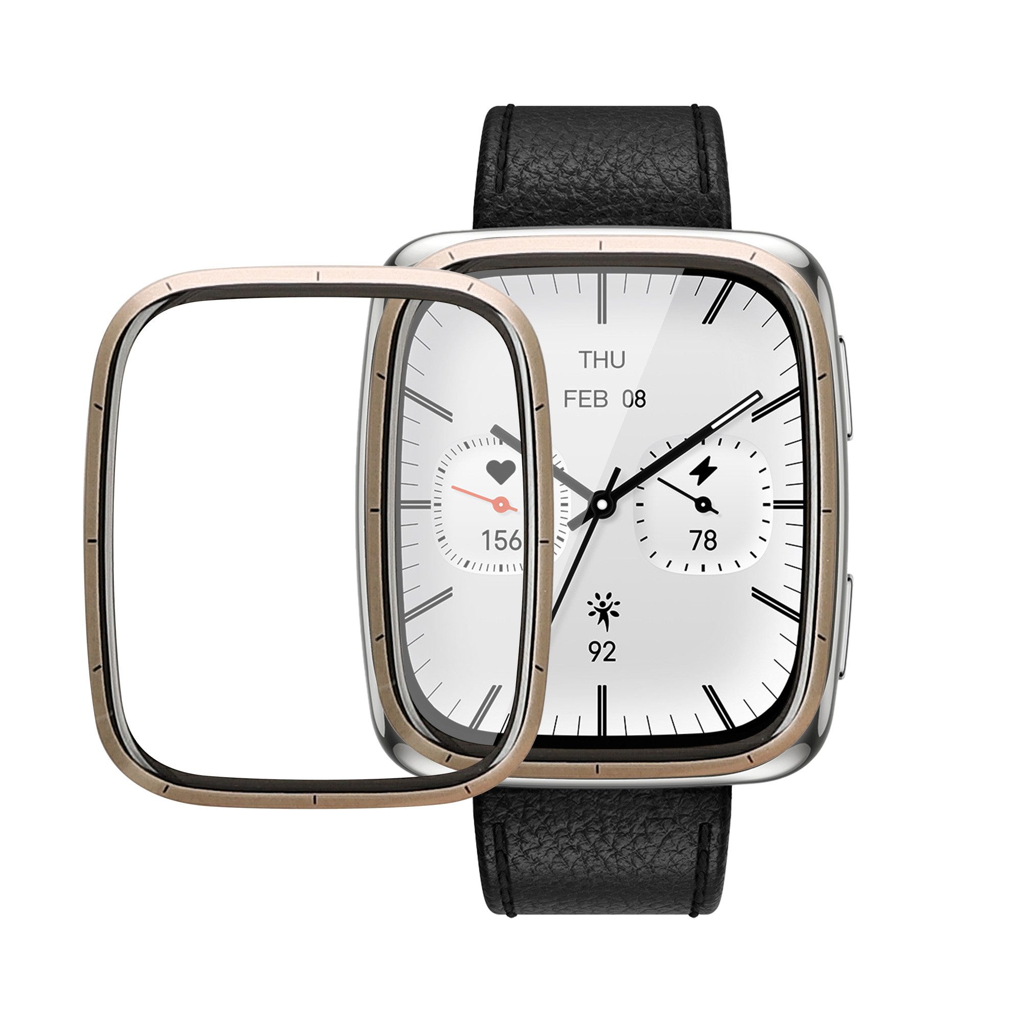 kwmobile Smartwatch-Hülle 2x Displayschutzfolie für Amazfit Active 2 Square, Schutzfolie für Fitness Tracker - robuster Displayschutz - transparent