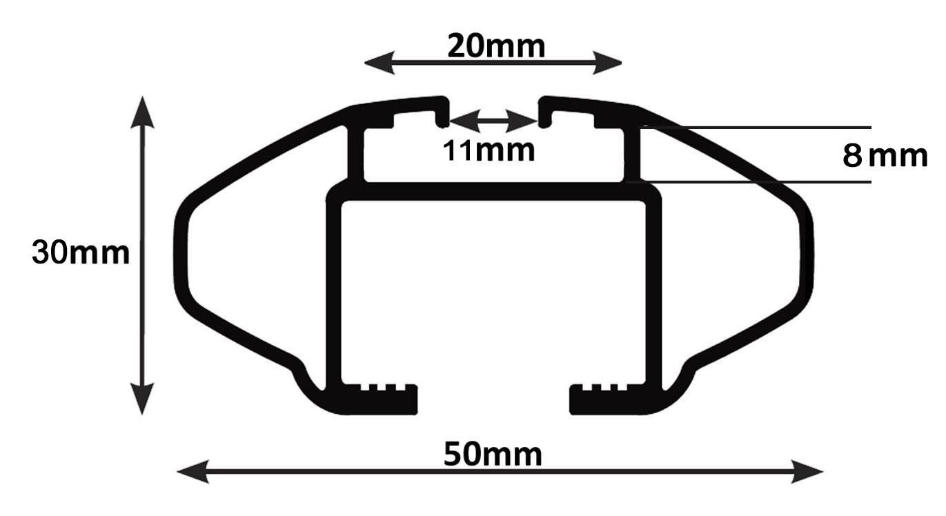 Reling), 14 Ihren Cooper 3Türer Mini für ab mit Dachträger Dachbox, (Für +Alu 2014 Dachbox JUXT400L ab (3Türer) VDP Cooper RB003 Mini anliegender