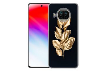 MuchoWow Handyhülle Pflanze - Blätter - Gold - Schwarz - Luxus, Phone Case, Handyhülle Xiaomi Mi 10T Lite, Silikon, Schutzhülle