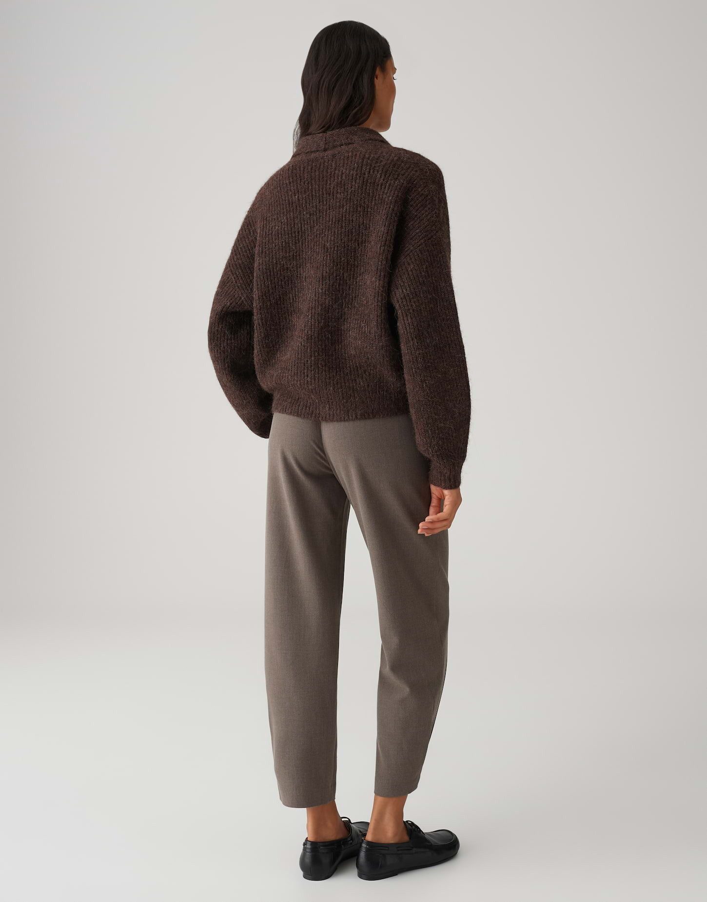 OPUS Strickjacke DUSENA mit Schalkragen Weite Passform, schmal zulaufend, überschnittene Schulter
