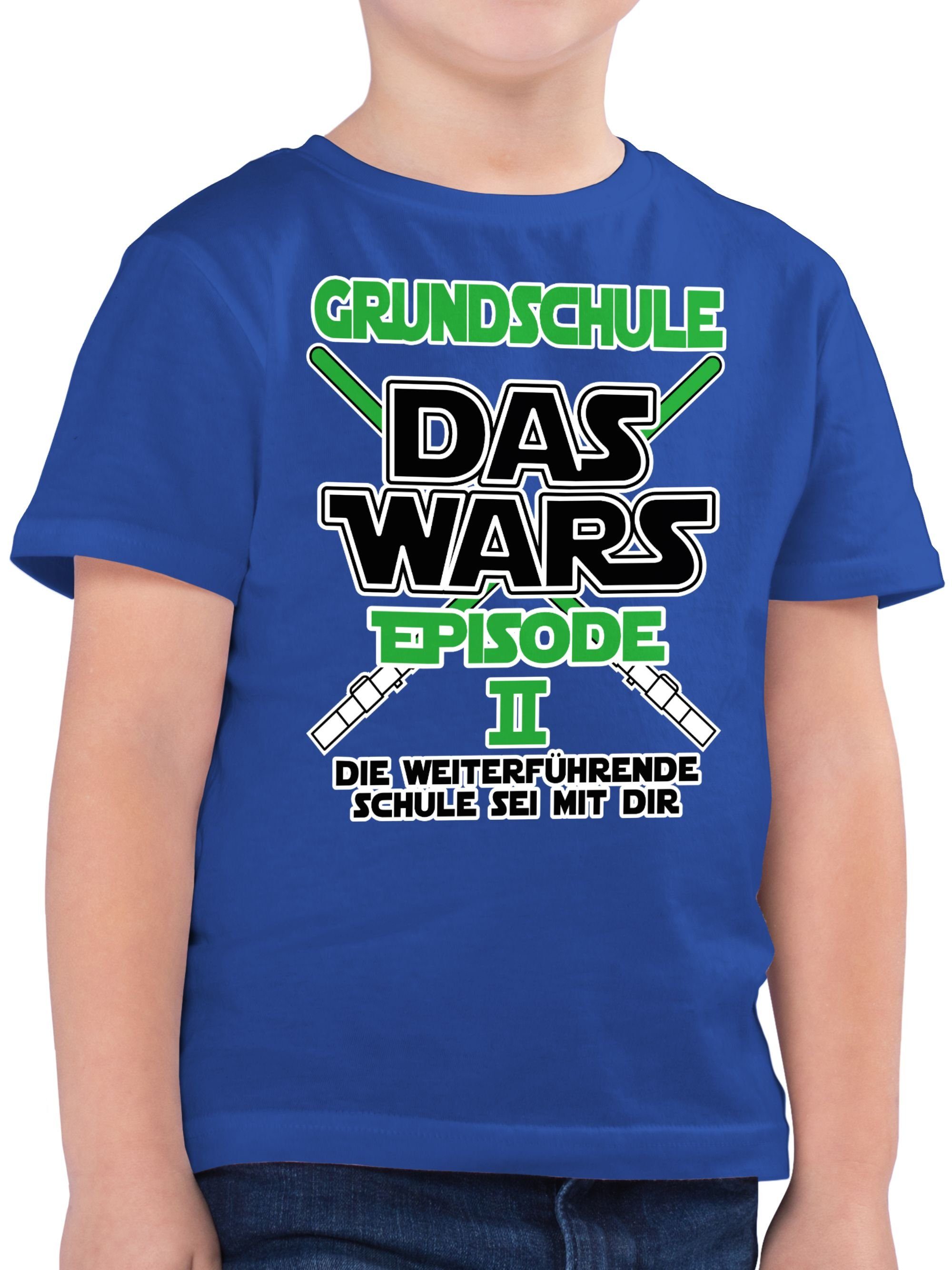 Shirtracer T-Shirt Grundschule Das Wars Episode 2 Die weiterführende Schule sei mit dir I (1-tlg) Einschulung Junge Schulanfang Geschenke