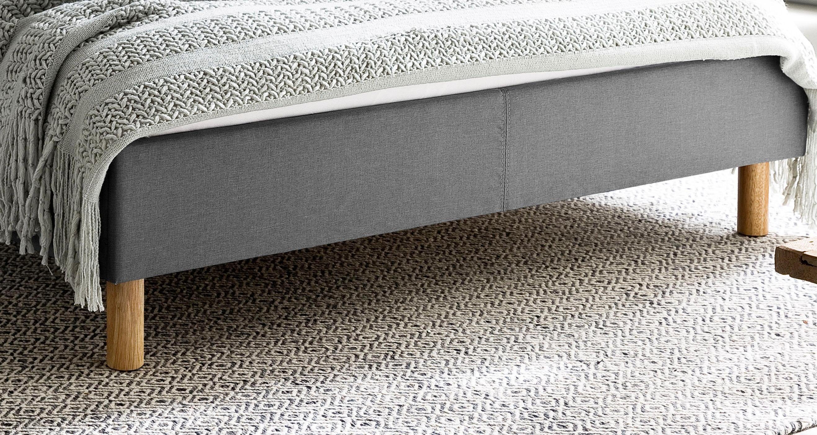 meise.möbel Polsterbett Lena in verschiedenen Breiten und Farben erhältlich, Breite 120cm & 140cm, mit Holzfüßen