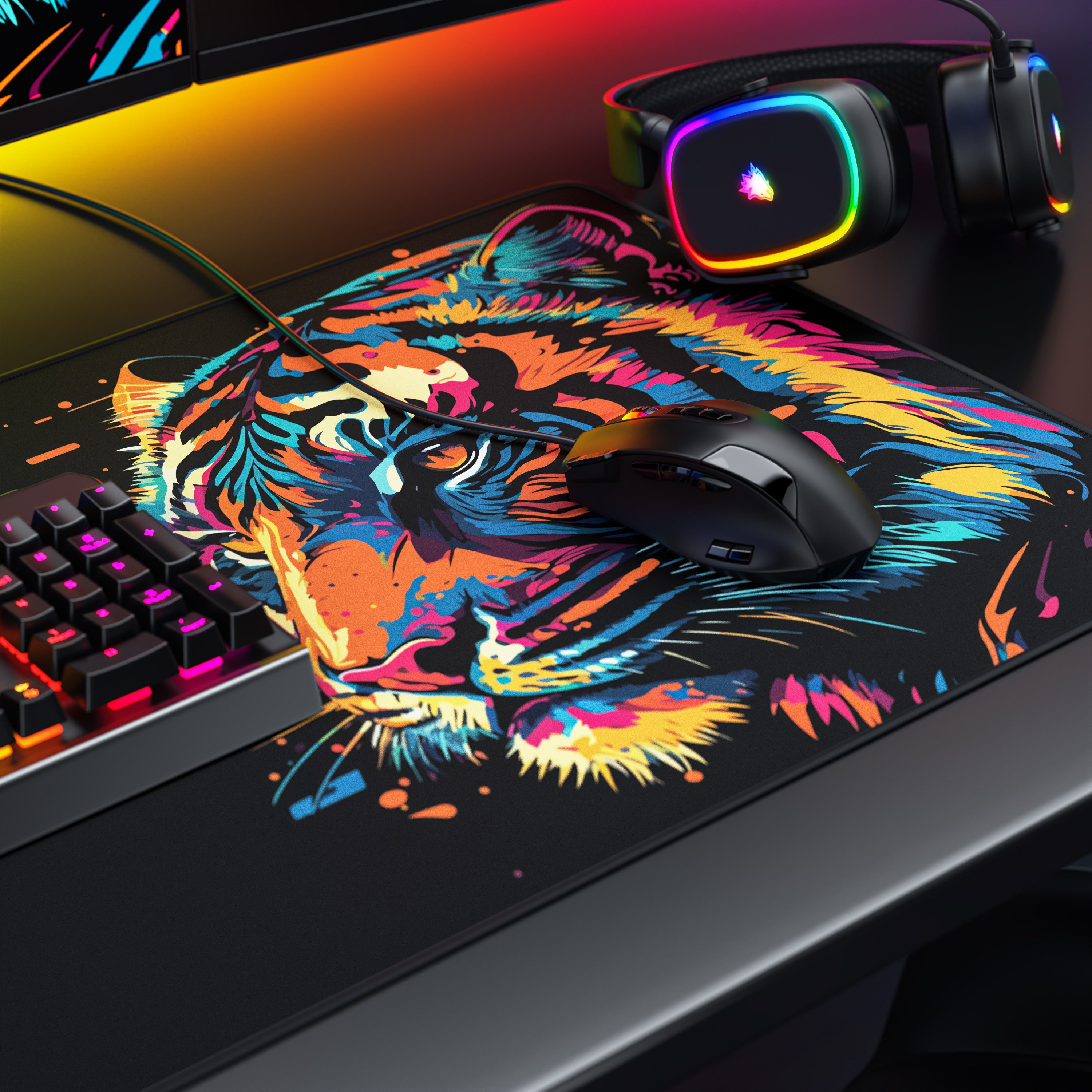 Titanwolf Gaming Mauspad XXL Speed Mousepad 900 x 400 x 3 mm, Schreibtischauflage, abwaschbar (1-St), rutschfeste Rückseite, Geschwindigkeit & Präzision, Colour – Bild 5 von 5