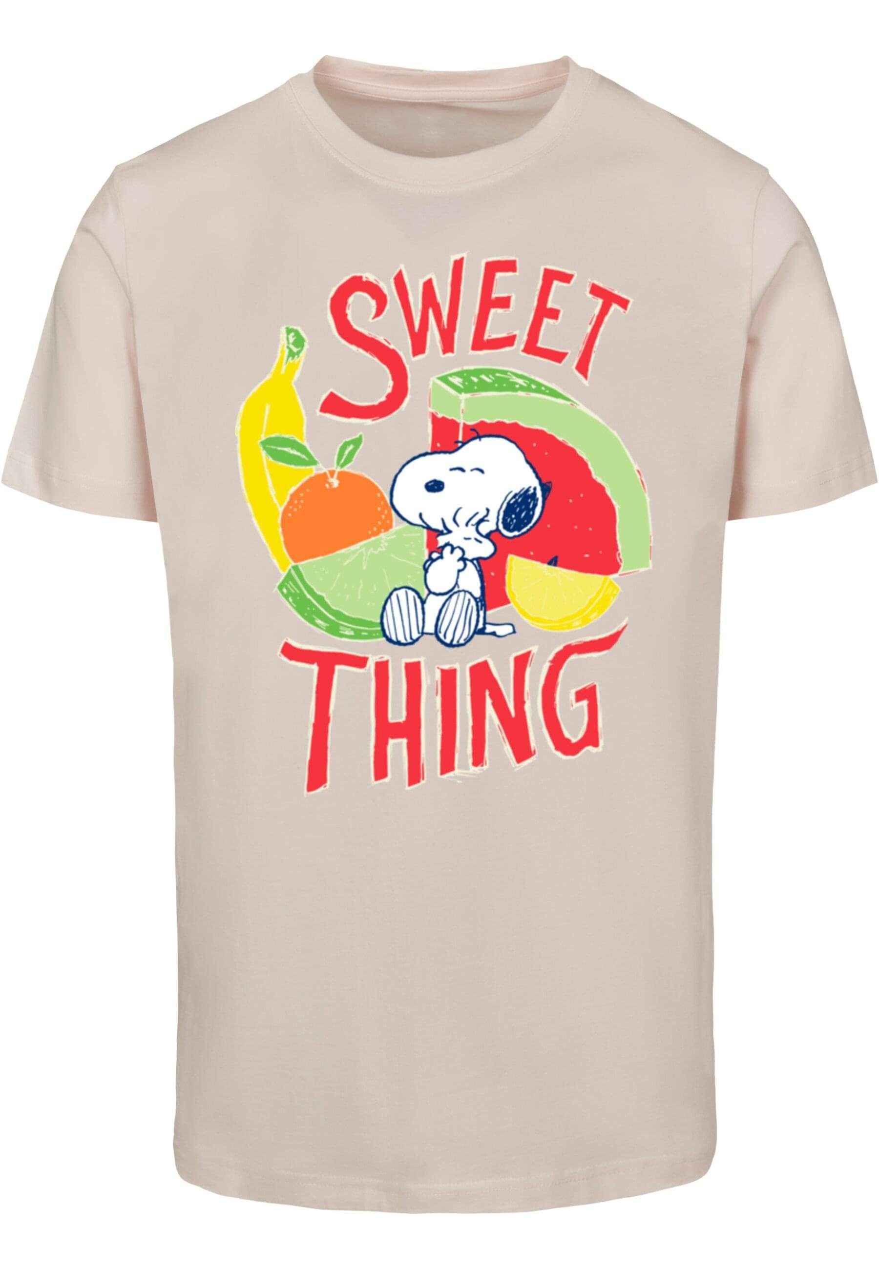 (1-tlg) T-Shirt Neck Sweet thing T-Shirt Herren Merchcode Round Peanuts - pinkmarshmallow