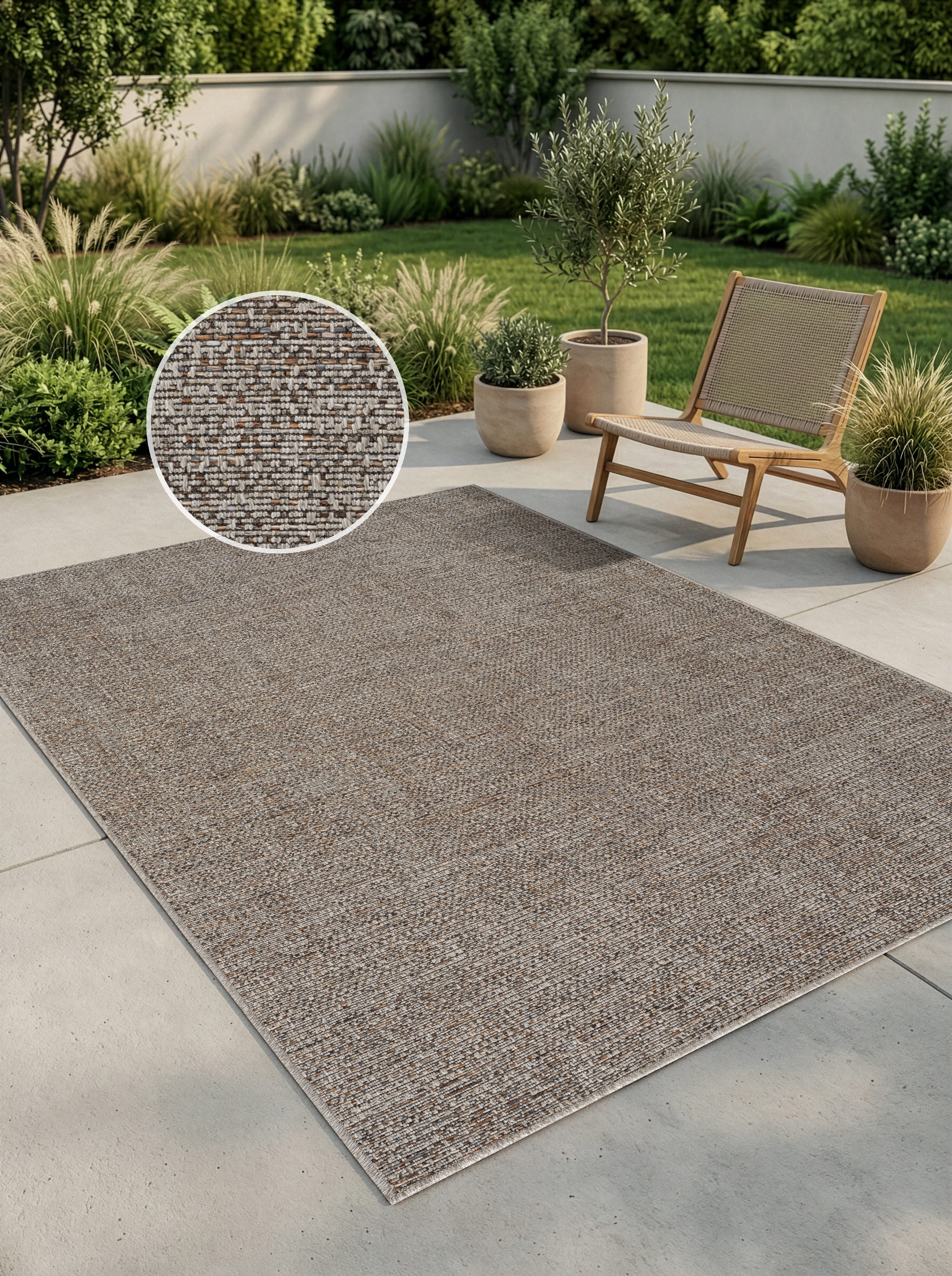 OTTO home Teppich Lennor, In- und Outdoor geeignet, Balkon, Camping, rechteckig, Höhe: 8 mm, Wetterfest & UV-beständig, meliert, Sisal-Optik, Esszimmer, Wohnzimmer