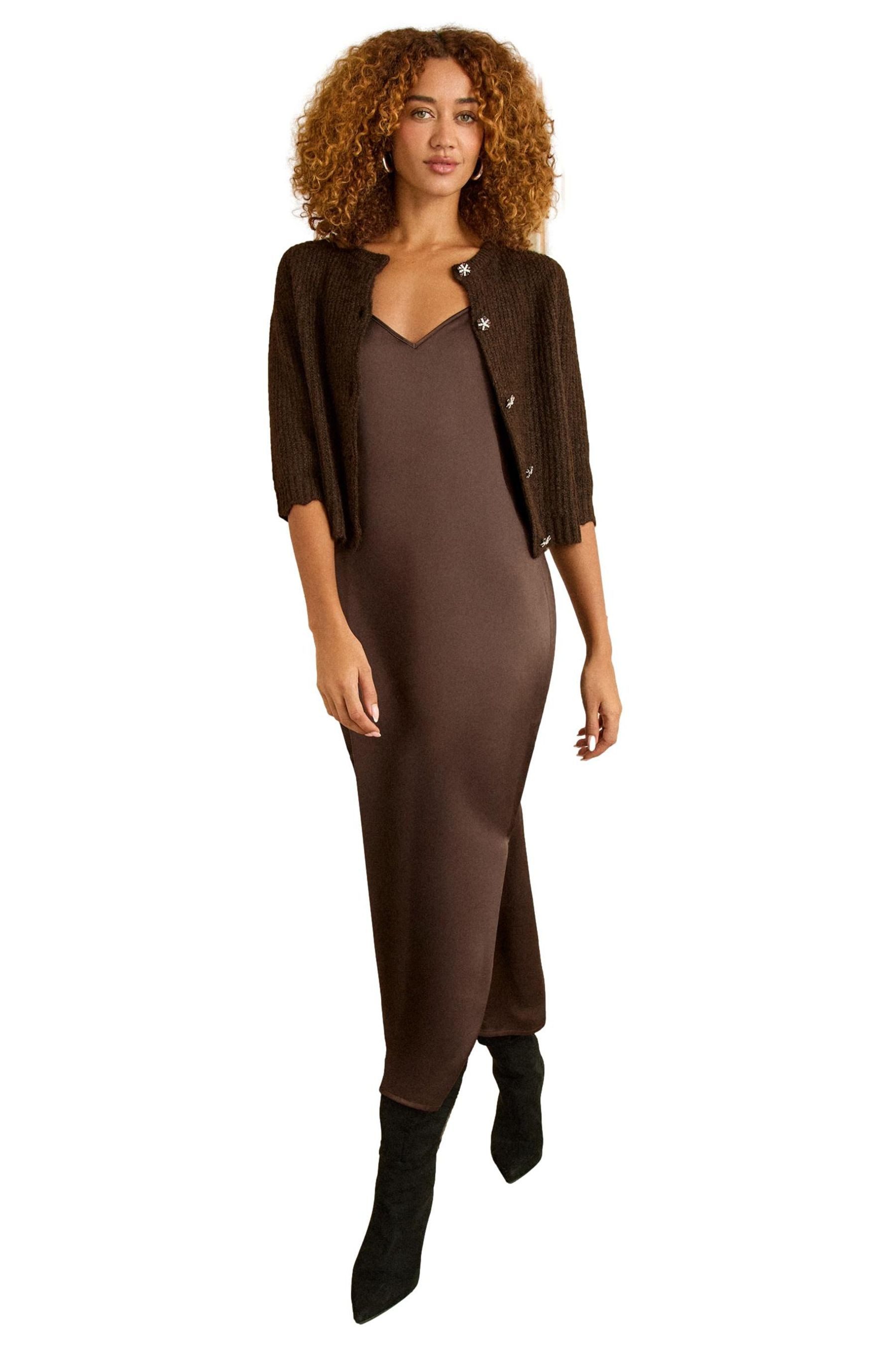 Love & Roses Strickkleid Love & Roses 2-in-1 Strick-Trägerkleid, Regular (2-tlg)