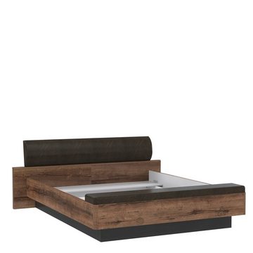 Forte Möbel Bettgestell Bettanlage Doppelbett Bett inkl. Fußbank Schlammeiche Schwarz 180 x 200 cm ohne Nachtkonsolen