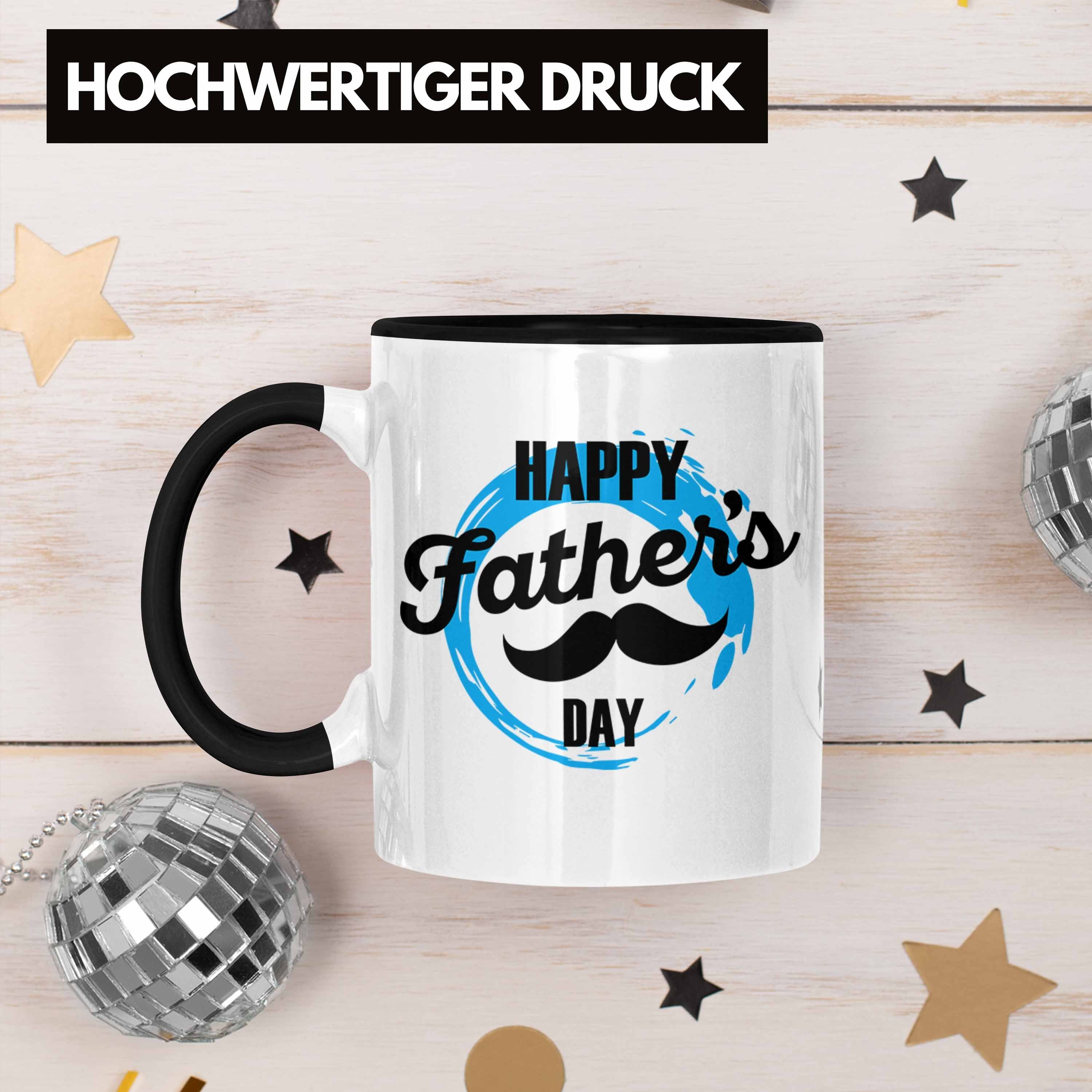 Papa Geschenk Tasse für für Vatertag Happy Trendation den Father's Day Tasse Schwarz