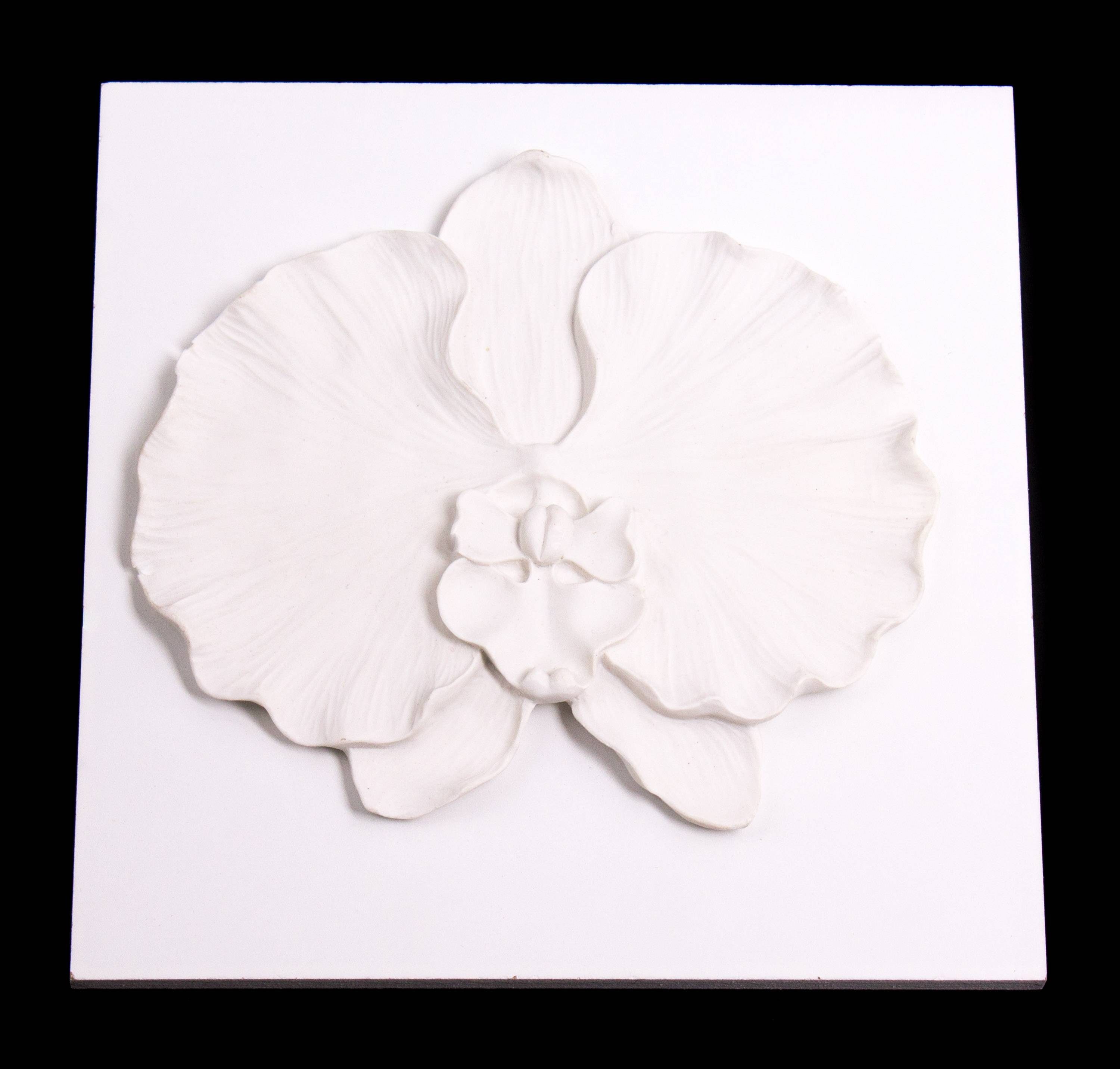 INNA-Glas Wandbild Deko Bild Phalaenopsis Orchidee, weiß, 21x21cm