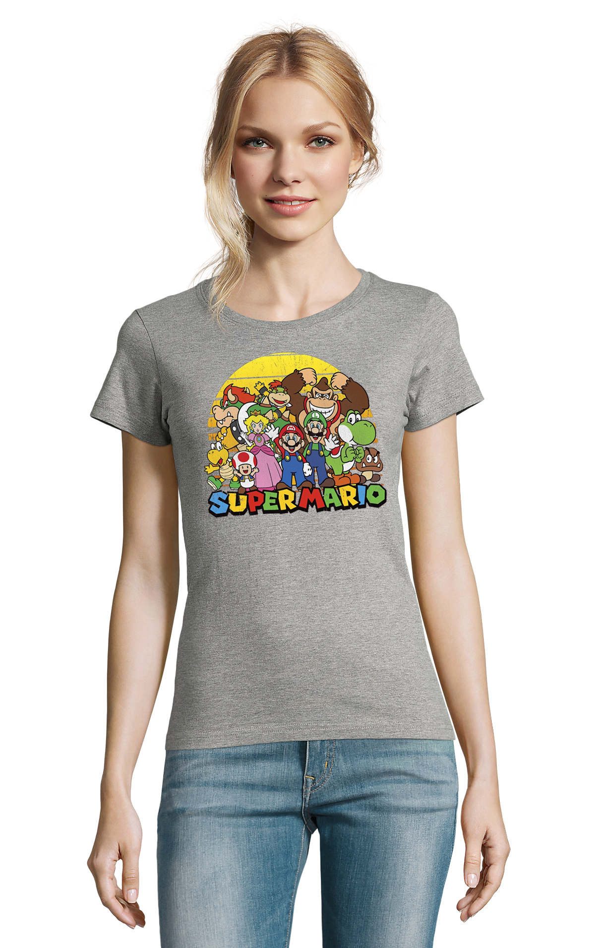 T-Shirt SuperMarioSun Damen T Shirt Gaming Print Retro Kult Motiv Style