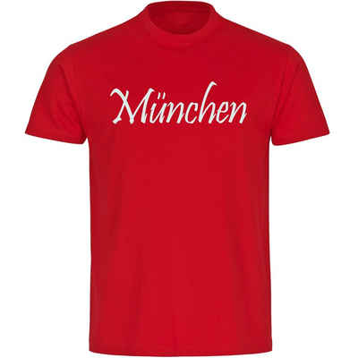 multifanshop T-Shirt Kinder München rot - Schriftzug - Boy Girl