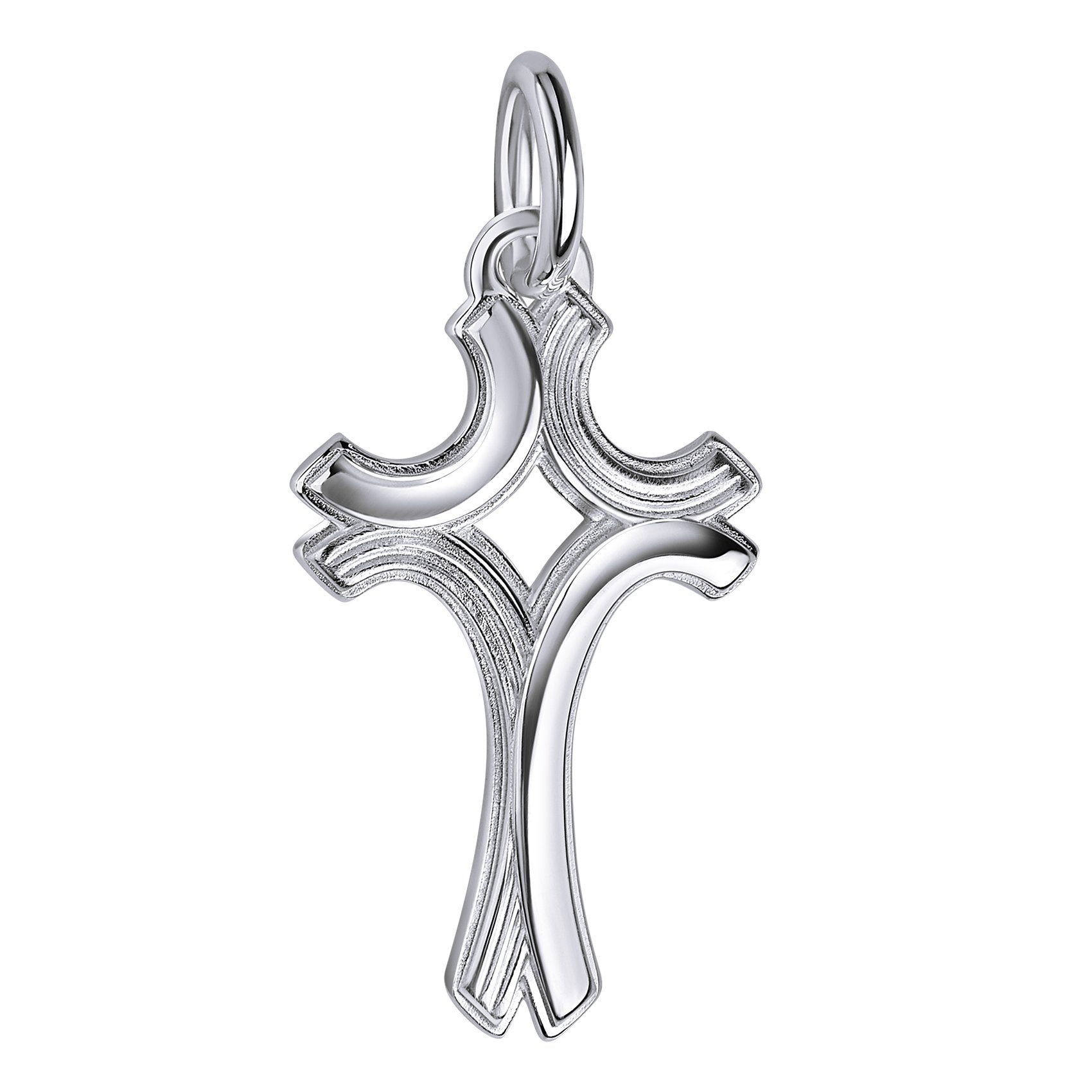 JEVELION Kreuzanhänger Kreuz Anhänger 925 Silber (Silberkreuz, für Damen), Kettenanhänger - Made in Germany