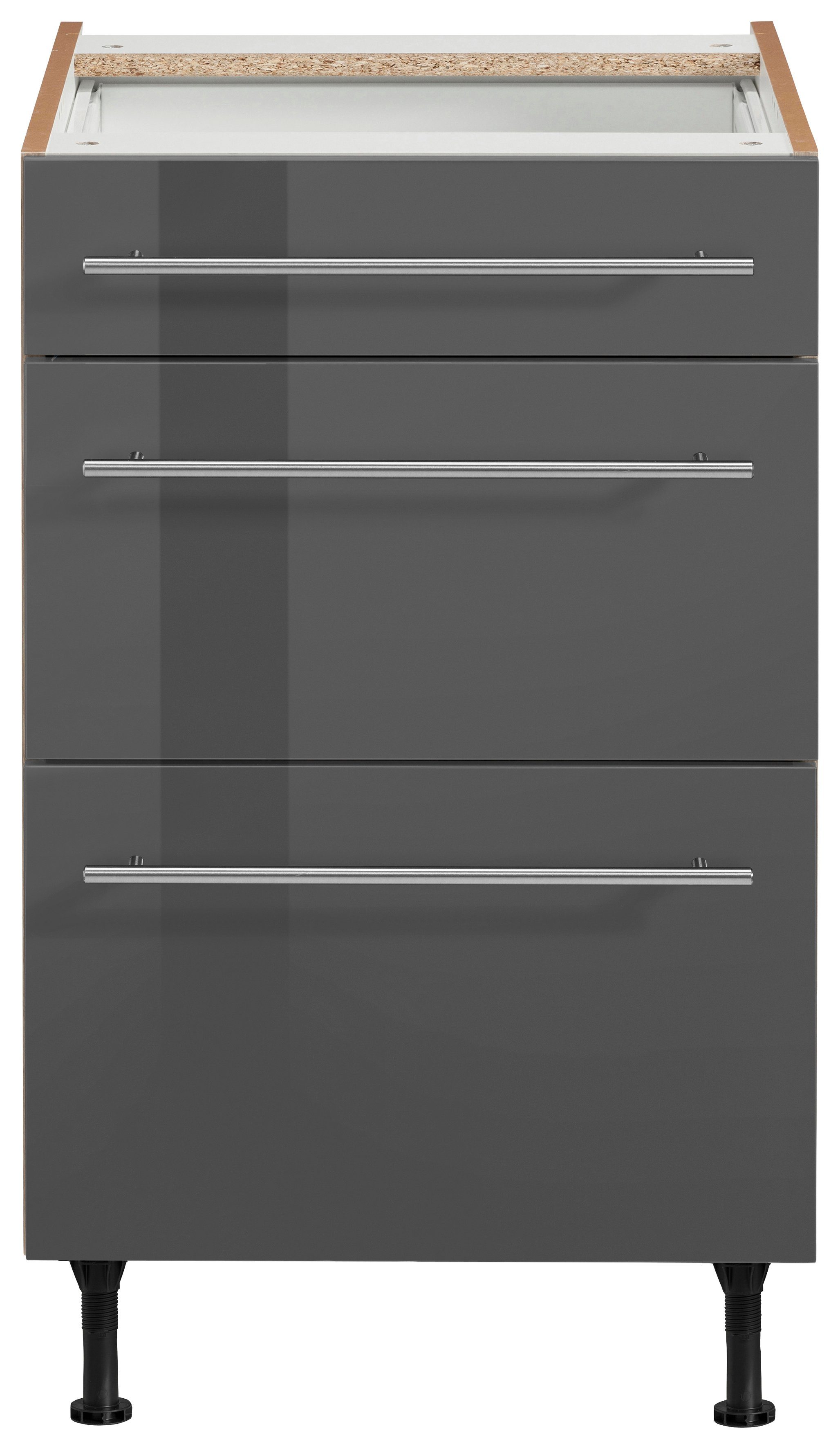 OPTIFIT Unterschrank Bern 50 cm breit, mit Schubkasten und 2 Auszügen, höhenverstellbare Füße