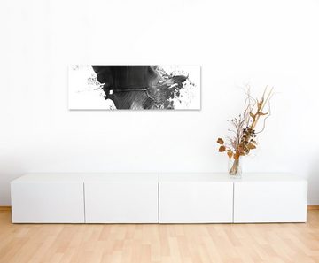 Sinus Art Leinwandbild Abstraktes Gemälde  Schwarz auf Leinwand exklusives Wandbild moderne Fotografie für ihre Wand in vi