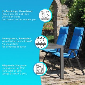 NYVI Sitzauflage Niedriglehner Auflage Piemont 98x46cm - Auflage mit 8cm Komfortpolster, (1 St), Auflage für Gartenstühle, UV-Fest, mit Befestigungsband, Atmungsaktiv