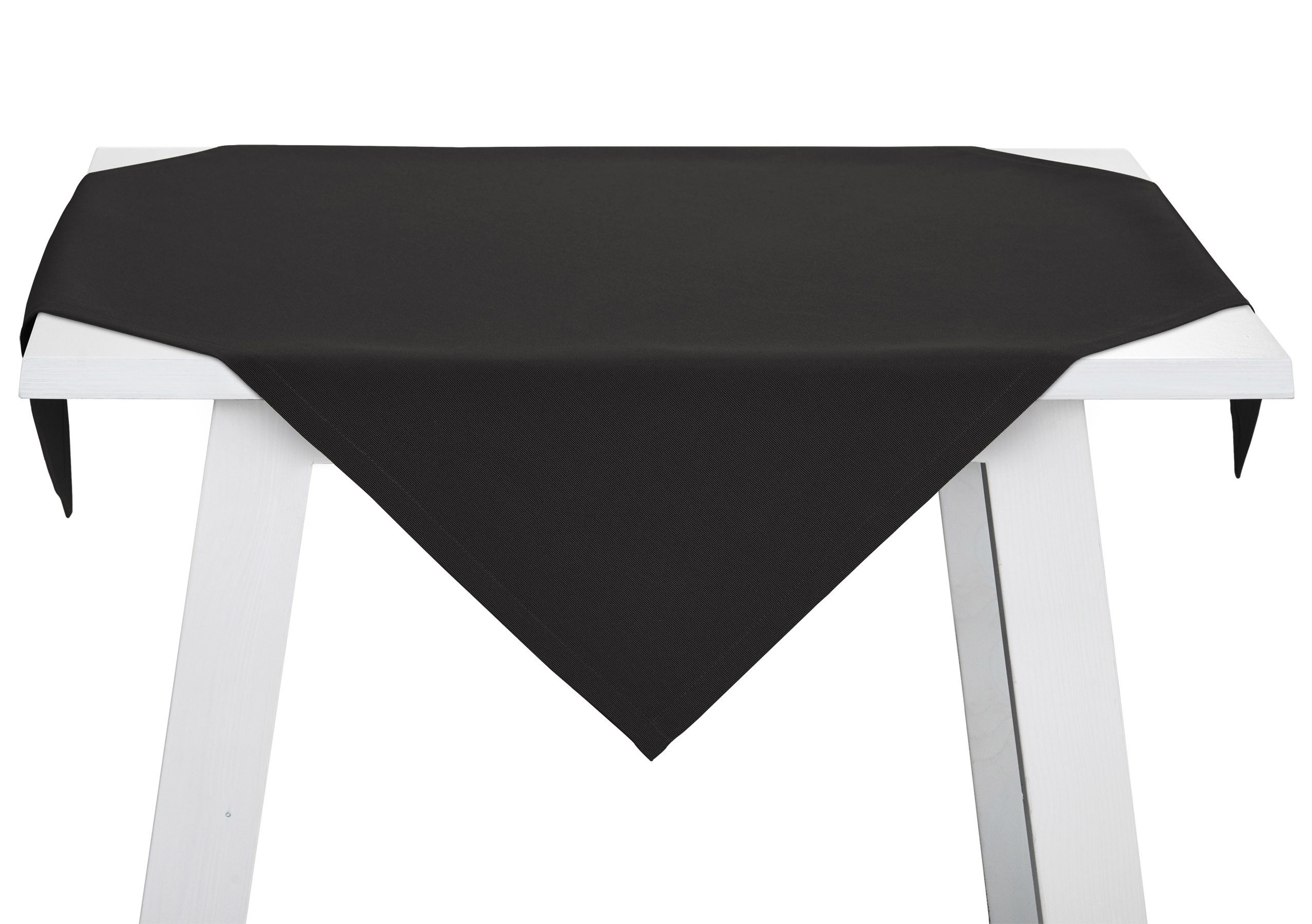 PICHLER Mitteldecke Rips uni, gerippt Mitteldecke 1er Set 85 x 85 cm COMO Rechteck noire (Set 1-tlg, 1xMitteldecke), Tischdecke Tischläufer Fest Feier Kommunion