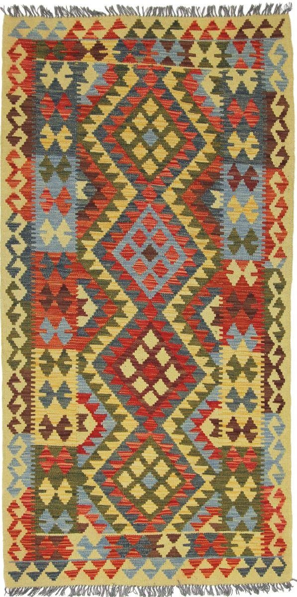 Orientteppich Kelim Afghan 104x206 Handgewebter Orientteppich Läufer, Nain Trading, rechteckig, Höhe: 3 mm