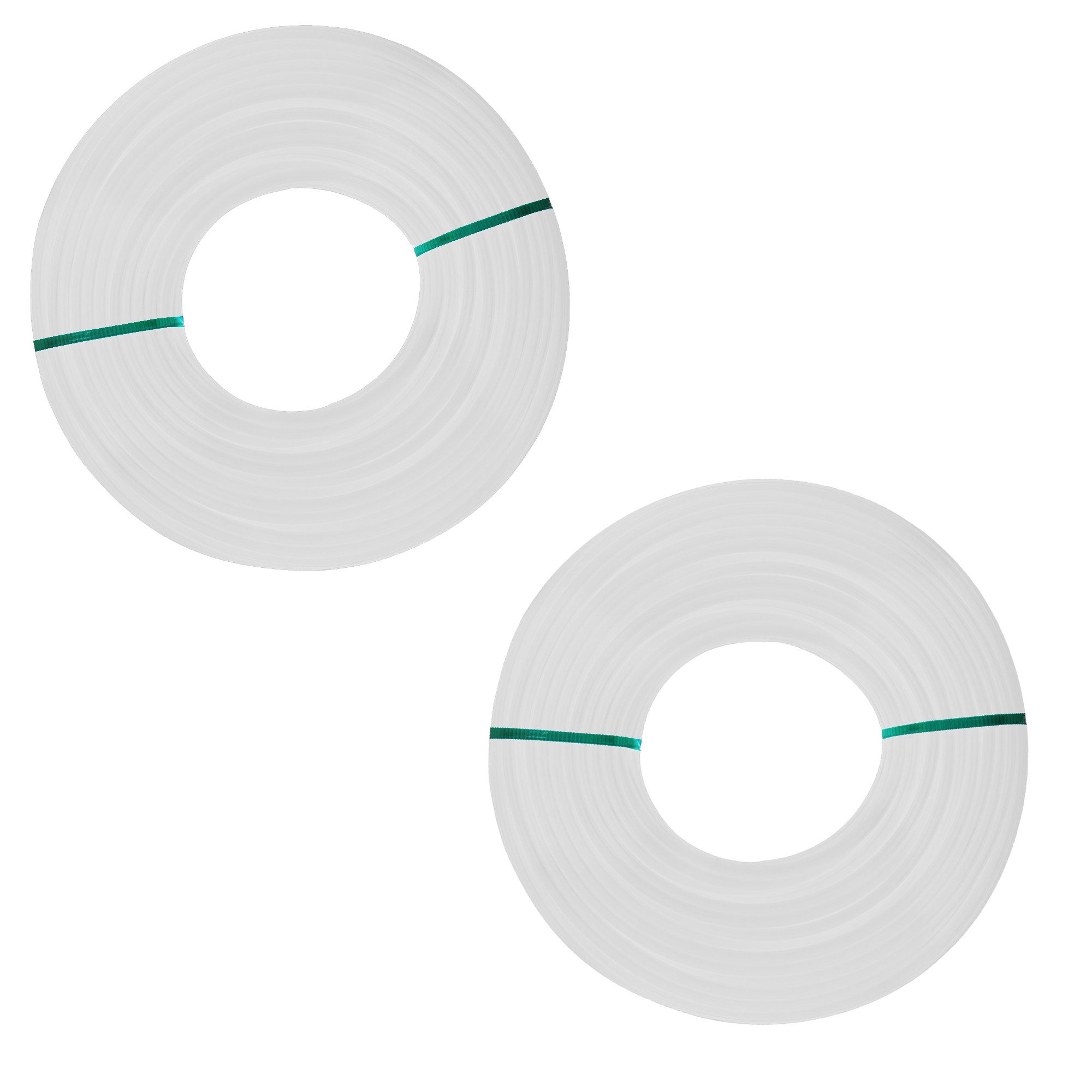 HOOZ Trimmerfaden in versch. Farben - Mähfaden Trimmerschnur für Rasentrimmerspulen, 15 m Länge, 3 mm Fadendurchmesser, (Set, 2-St., Weiß), Signalfarben
