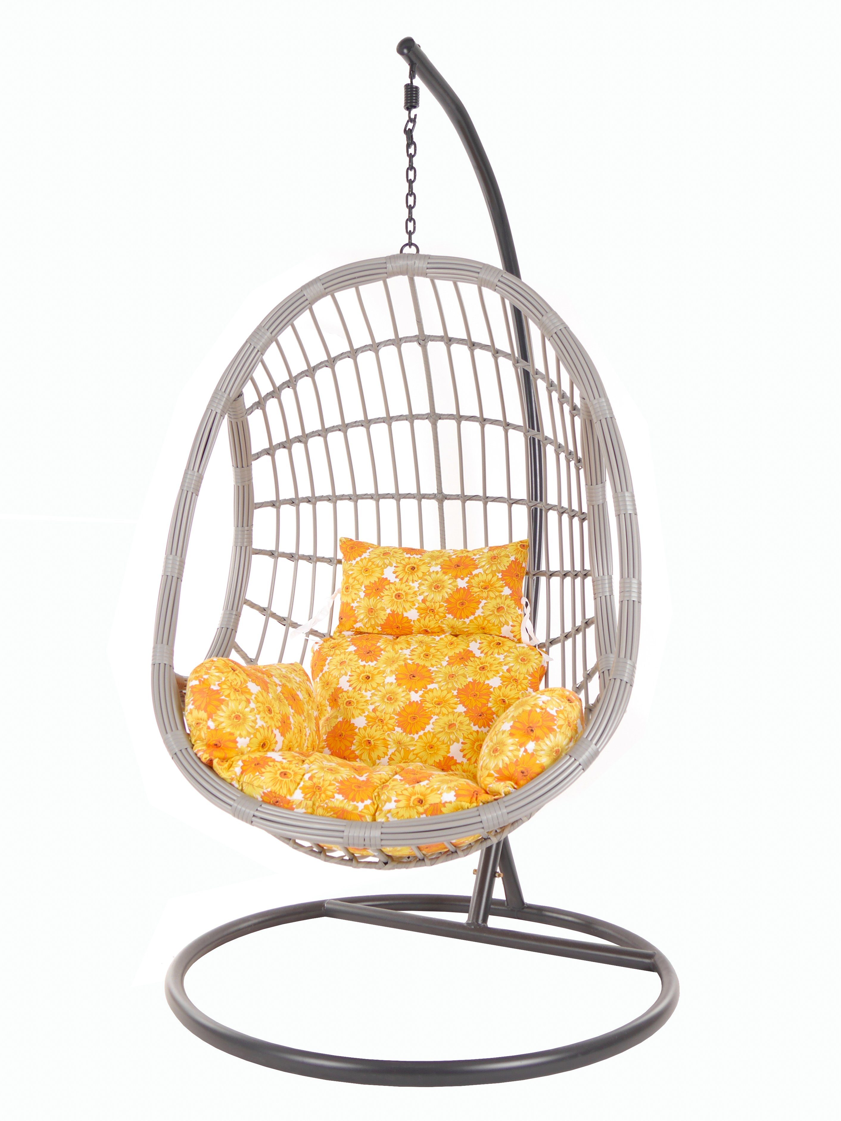 (2300 Hängesessel Swing Chair, Gestell Kissen und sunflower) sonnenblumen PALMANOVA Loungemöbel, lightgrey, KIDEO mit Hängesessel