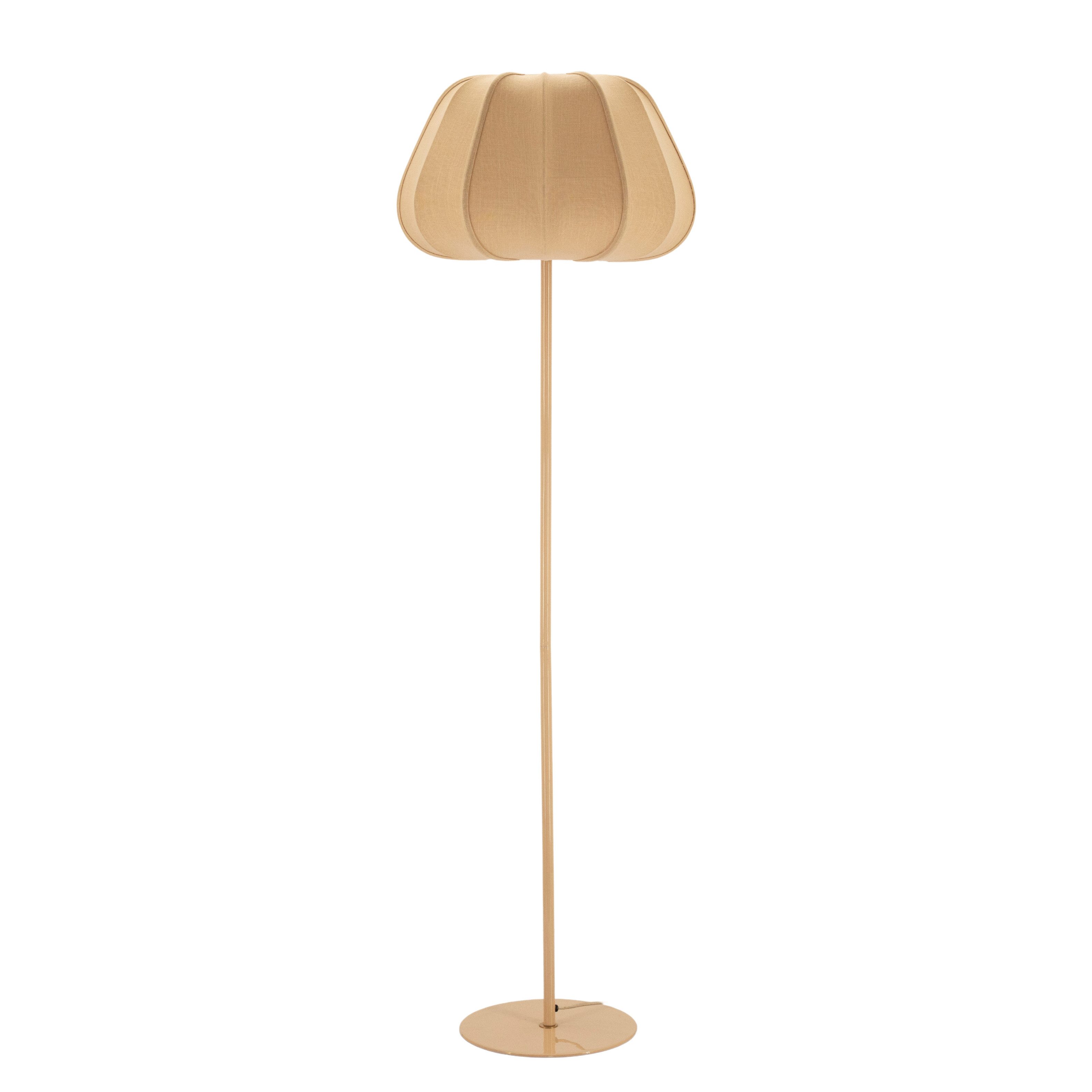 leven! Annekathrin Storkebaum Stehlampe moderne Stehleuchte „Luma“ Stofflampe in Braun Beige & Grün, E27 - 3 stilvolle Farben: Braun, Beige und Grün
