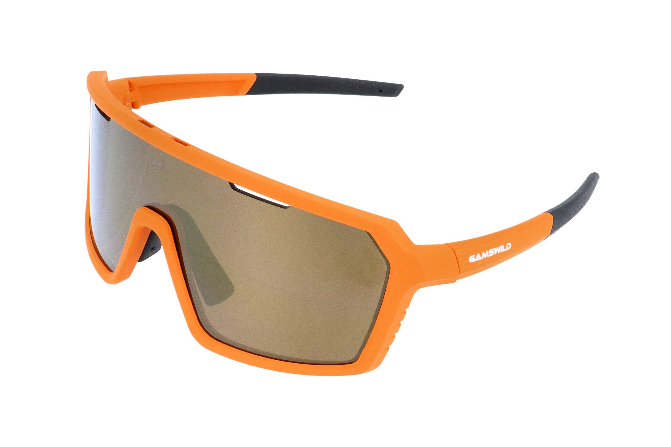 Gamswild Sonnenbrille UV400 Sonnenbrille Skibrille Fahrradbrille TR90 tolles Design Damen Herren Unisex, Modell WS2244 in, orange, dunkelgrün, dunkellila