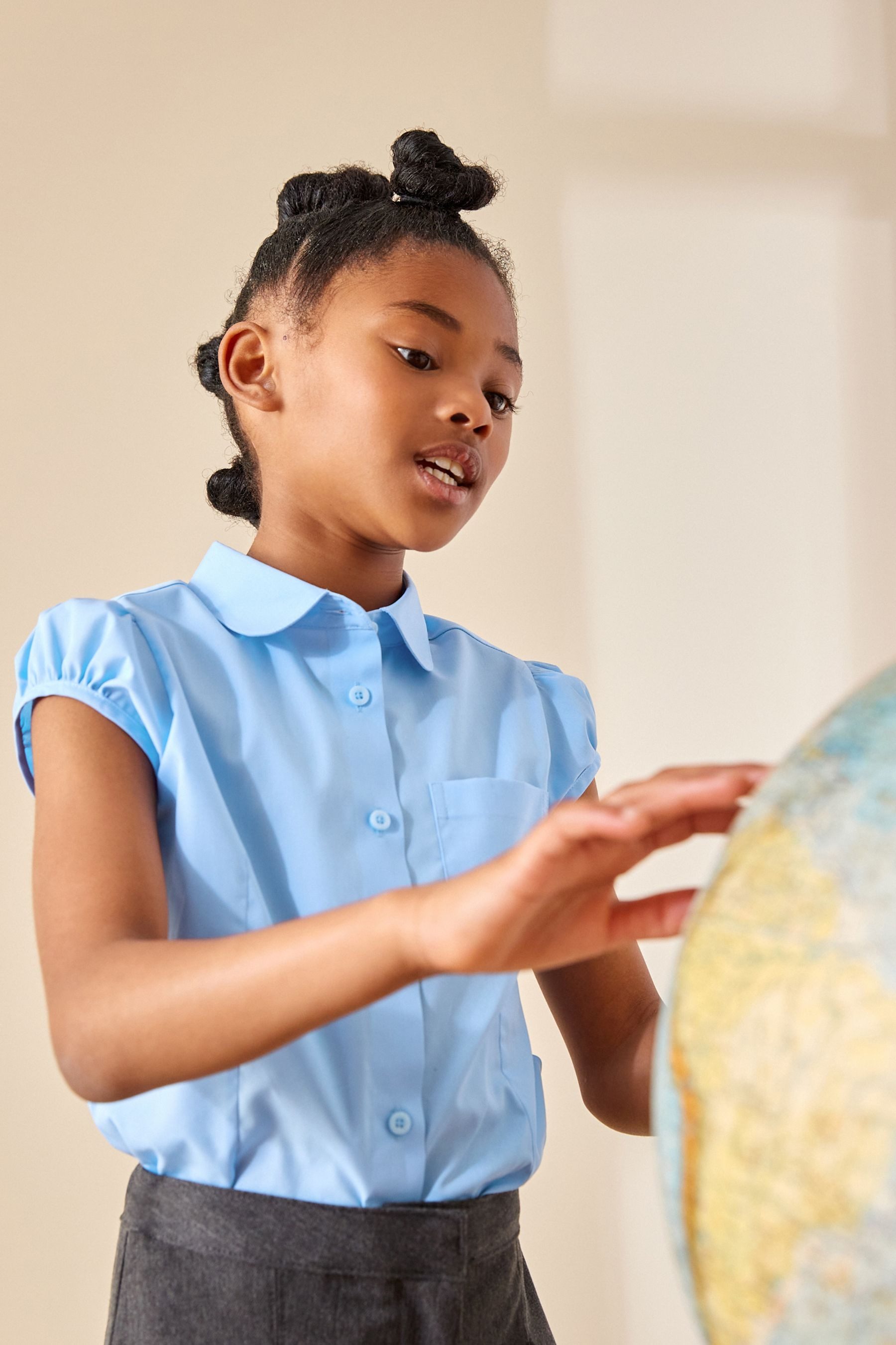 Next Langarmbluse Schulbluse mit Puffärmeln (1-tlg)