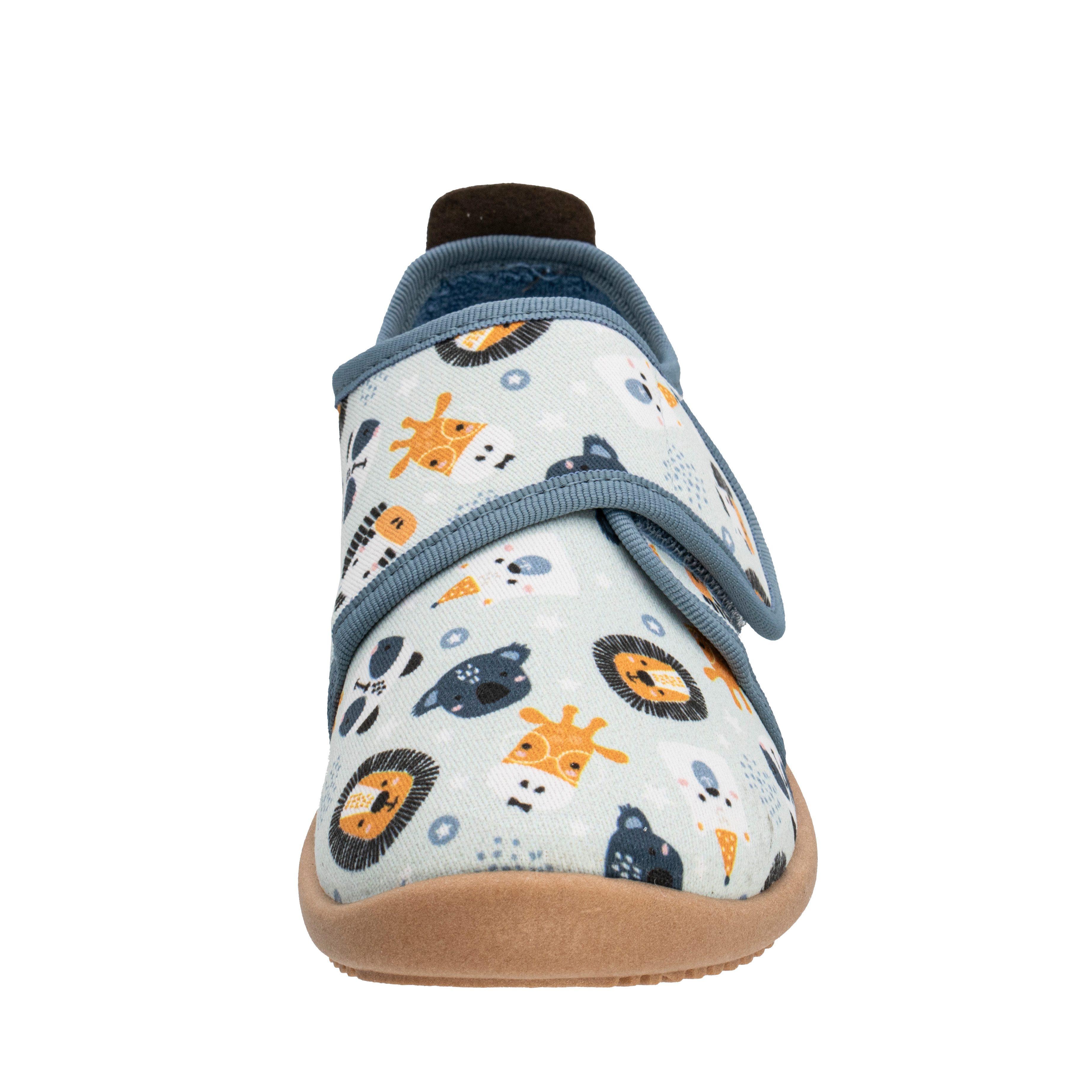 Fischer-Markenschuh Softer Hausschuh für Kinder, aus Baumwolle, mit Frotteefutter, Klettverschluss – Bild 4 von 5