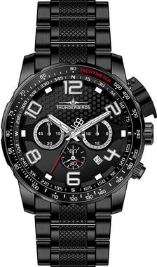 Thunderbirds Chronograph Herrenuhr TB4000-01 schwarz-schwarz Edelstahlband 45 mm