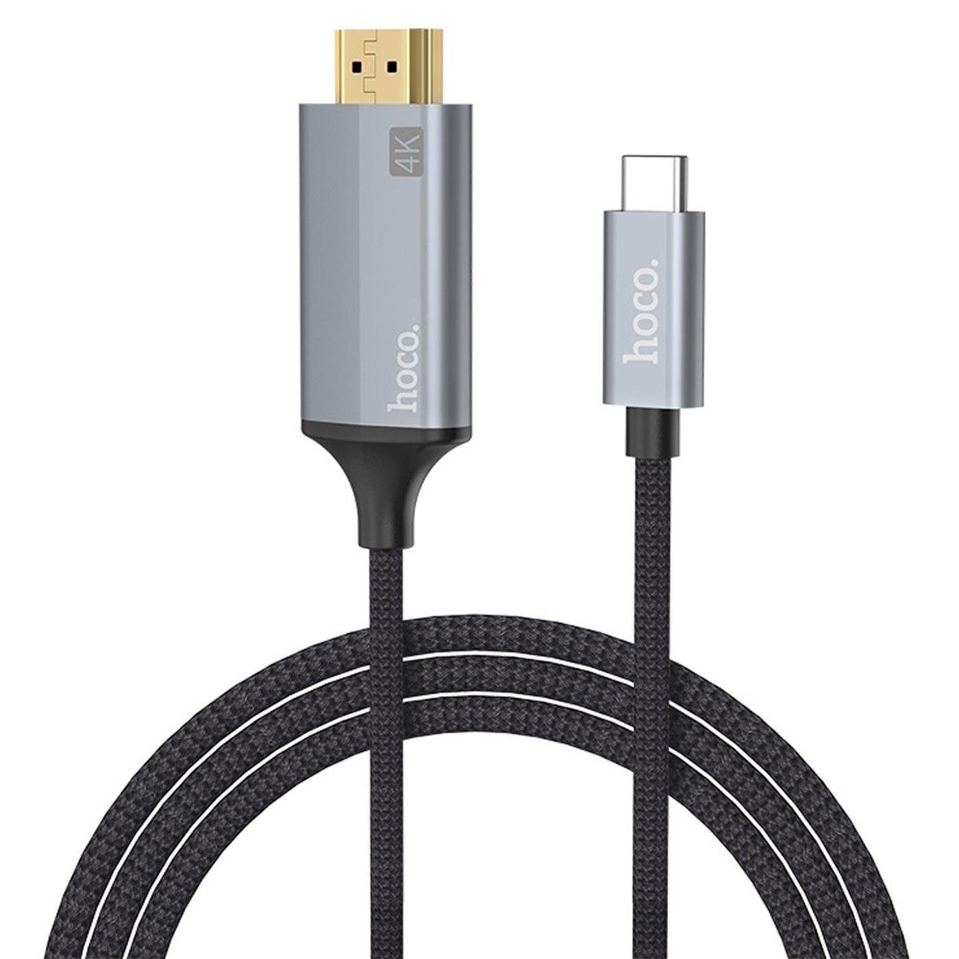 HOCO UA13 HDMI-Kabel, HDMI Typ A, USB-C (180 cm), USB Typ C auf HDMI 4K HD TV AV Adapter Kabel für Macbook Pro