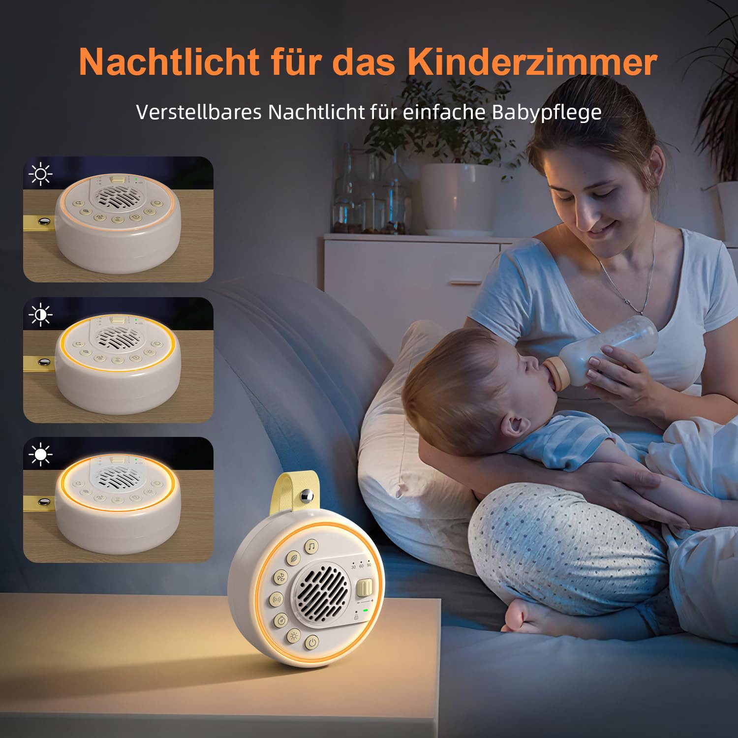 Tekoo Einschlafhilfe Baby, White Noise Machine & Bluetooth Box, Nachtlicht Kopfhörer (Bluetooth, 22 Klänge, Nachtlicht, TWS-Stereo Kopplung, Timer & Memory-Funktion)
