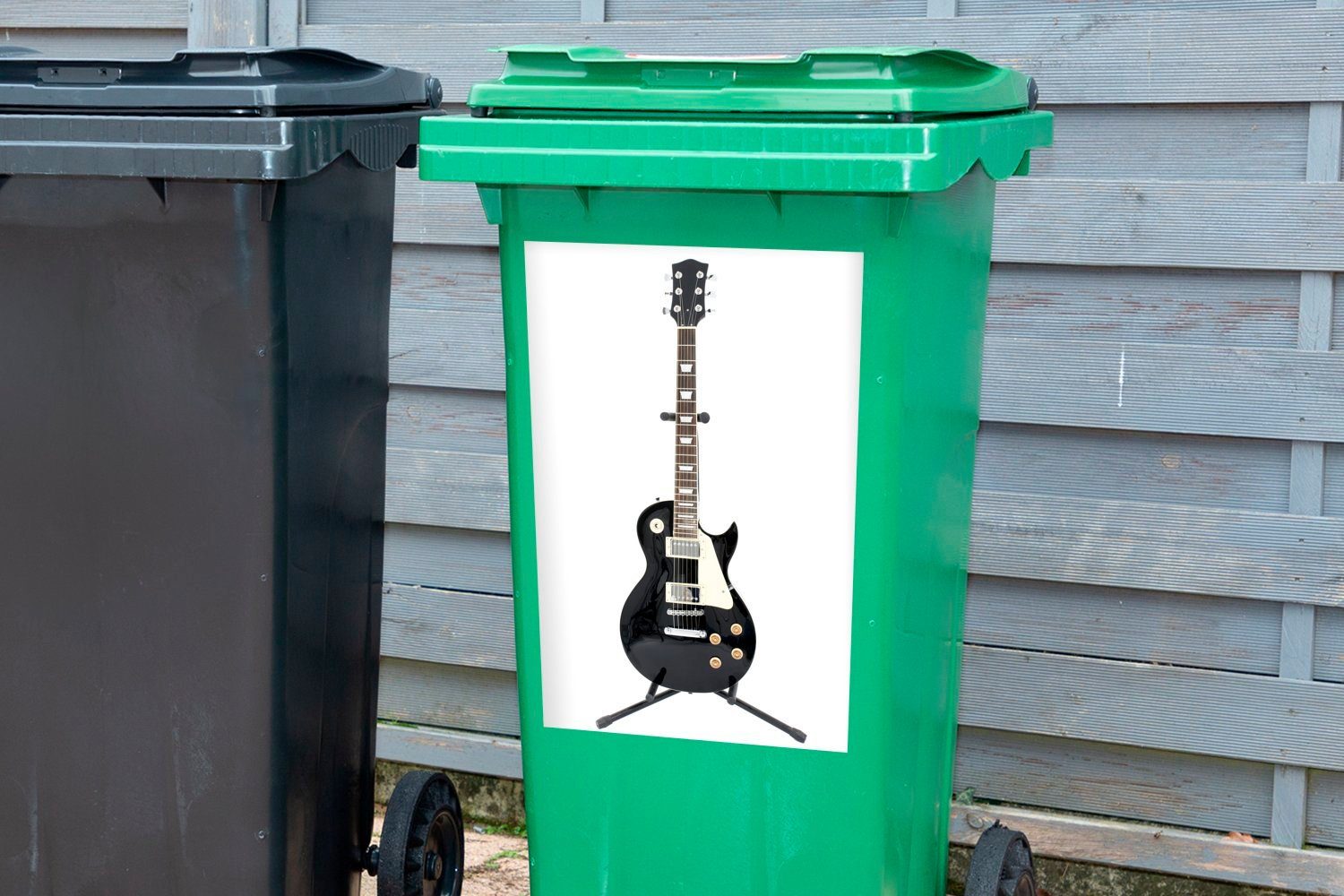 Abfalbehälter Mülleimer-aufkleber, Mülltonne, Eine Container, Sticker, (1 E-Gitarre MuchoWow St), schwarze Wandsticker