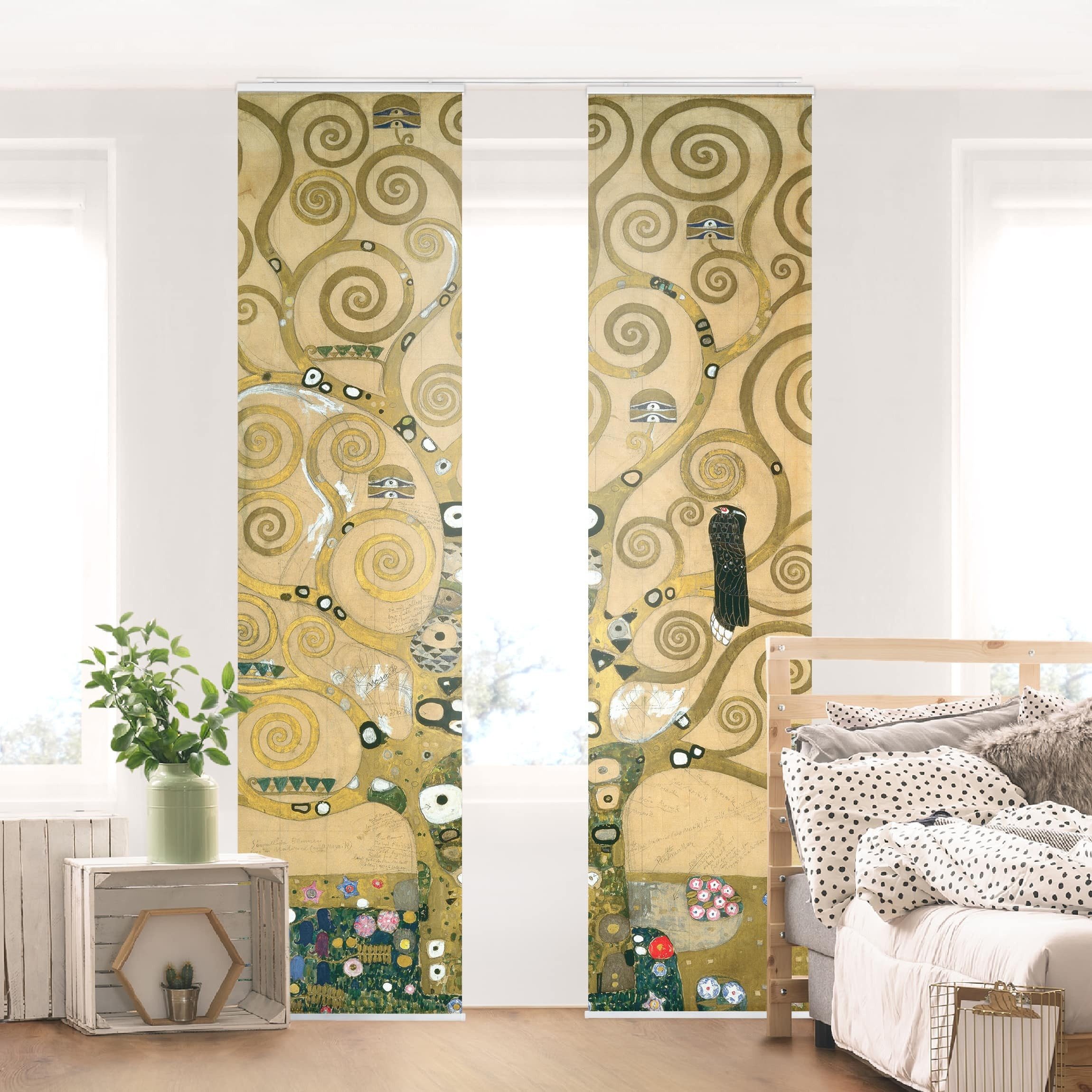 Bilderdepot24 Schiebegardine modern Flächenvorhang blickdicht Klimt günstig online kaufen