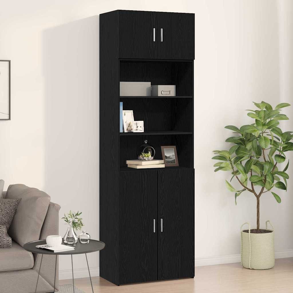 vidaXL Hängeschrank Wandschrank Schwarz Eichen-Optik 70 x 42,5 x 40 cm (1-St)