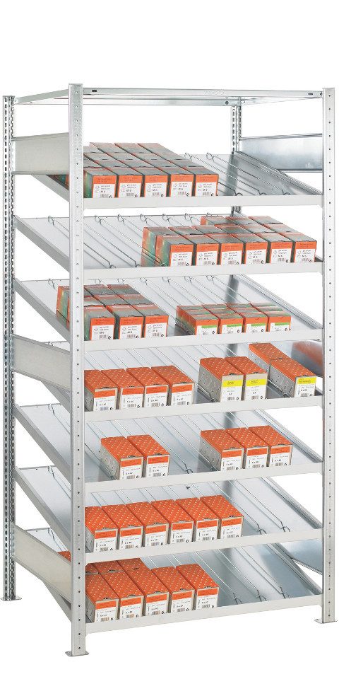 Steckregal Kanban.GR.2000x1300x800, Typ 150 - Trenn-und Seitenführung