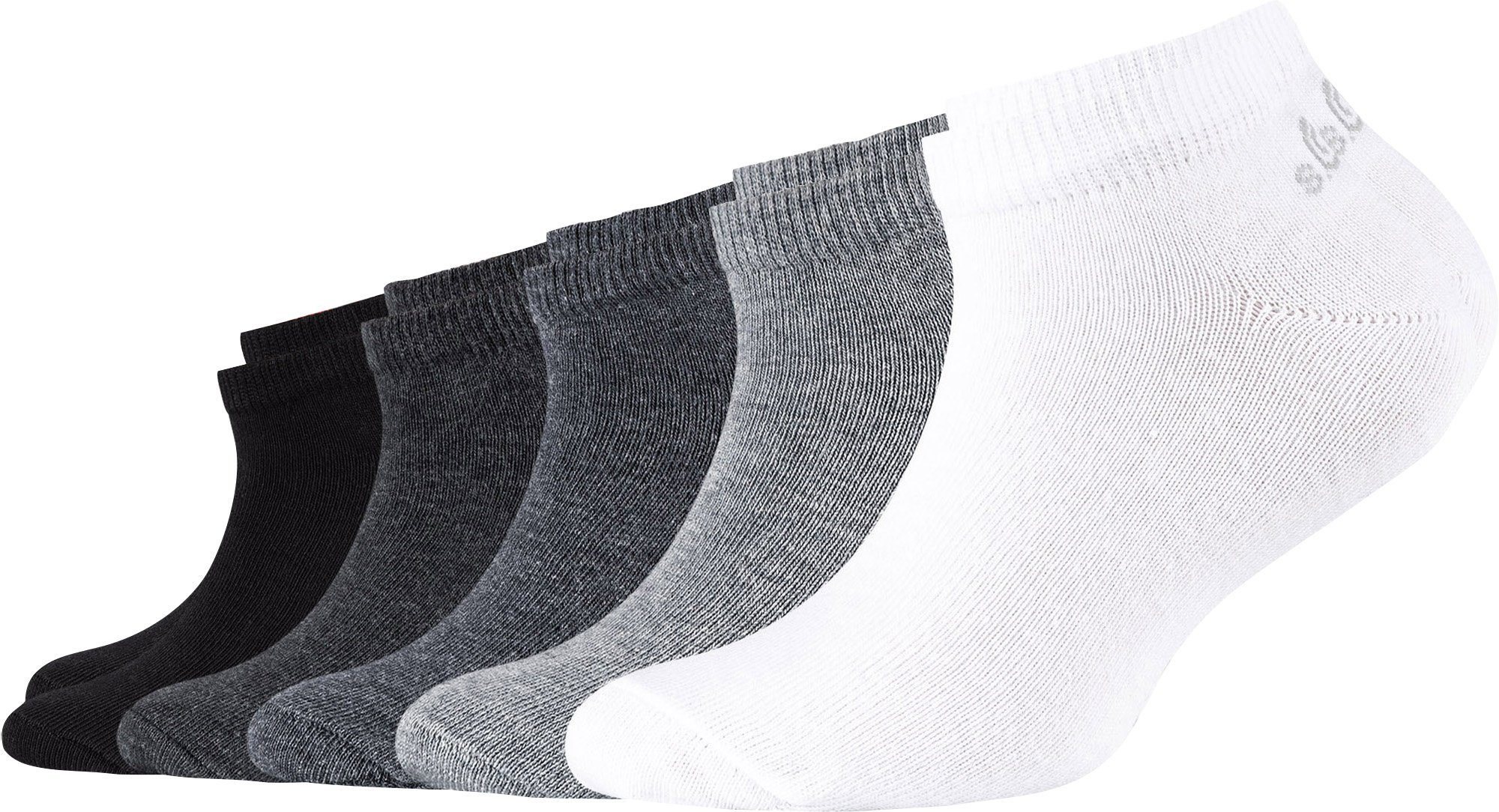 5 s.Oliver Kinder-Sneaker-Socken Uni Paar grau/schwarz/weiß Sneakersocken