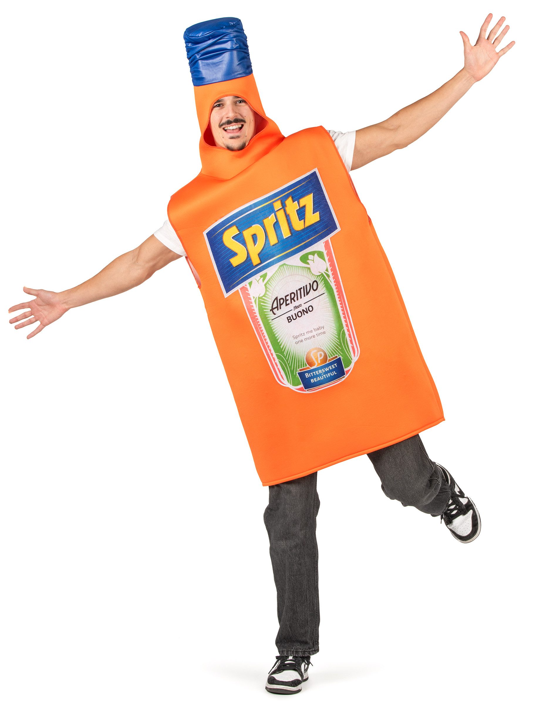 JADEO Kostüm Aperitifflasche Kostüm Tunika orange Erwachsene