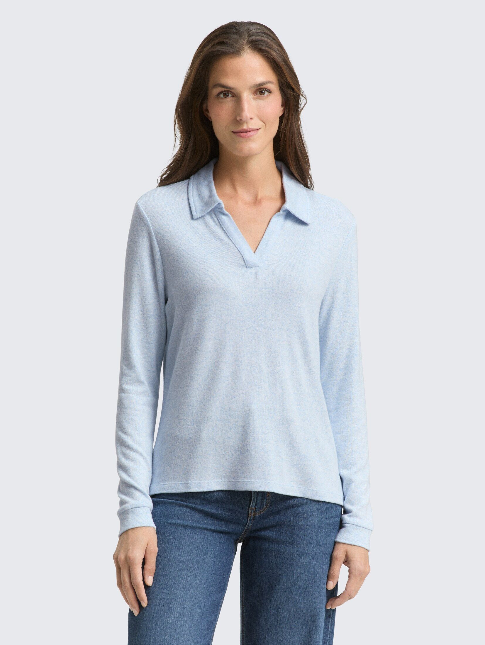 TOM TAILOR Langarmshirt T-Shirt Cosy Langarmshirt mit Polokragen