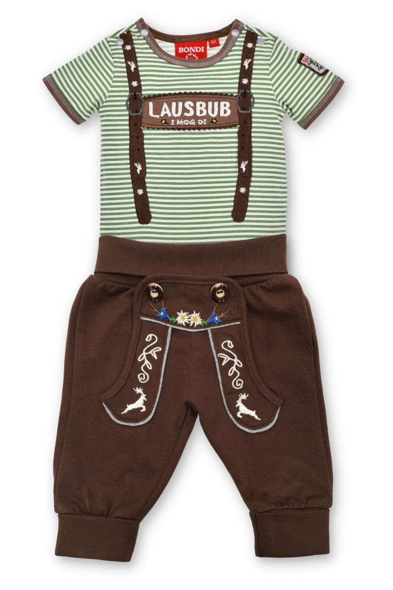 Trachtenkleid Trachtenhose Baby/Kleinkind - BLUMEN/HIRSCHE - braun