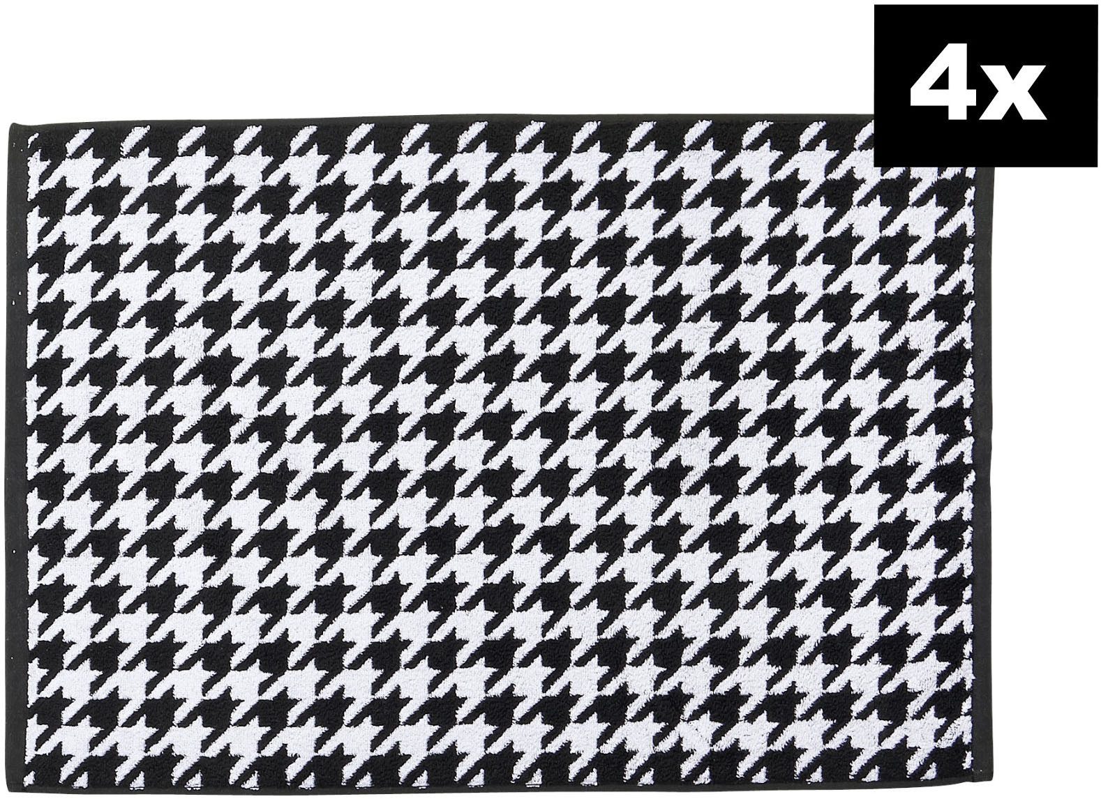 done.® Badematte DAILY SHAPES Bird 4er-Set, Höhe 5 mm, fußbodenheizungsgeeignet, Baumwolle, rechteckig, Badvorleger aus 100% Baumwolle, Jacquardgewebt