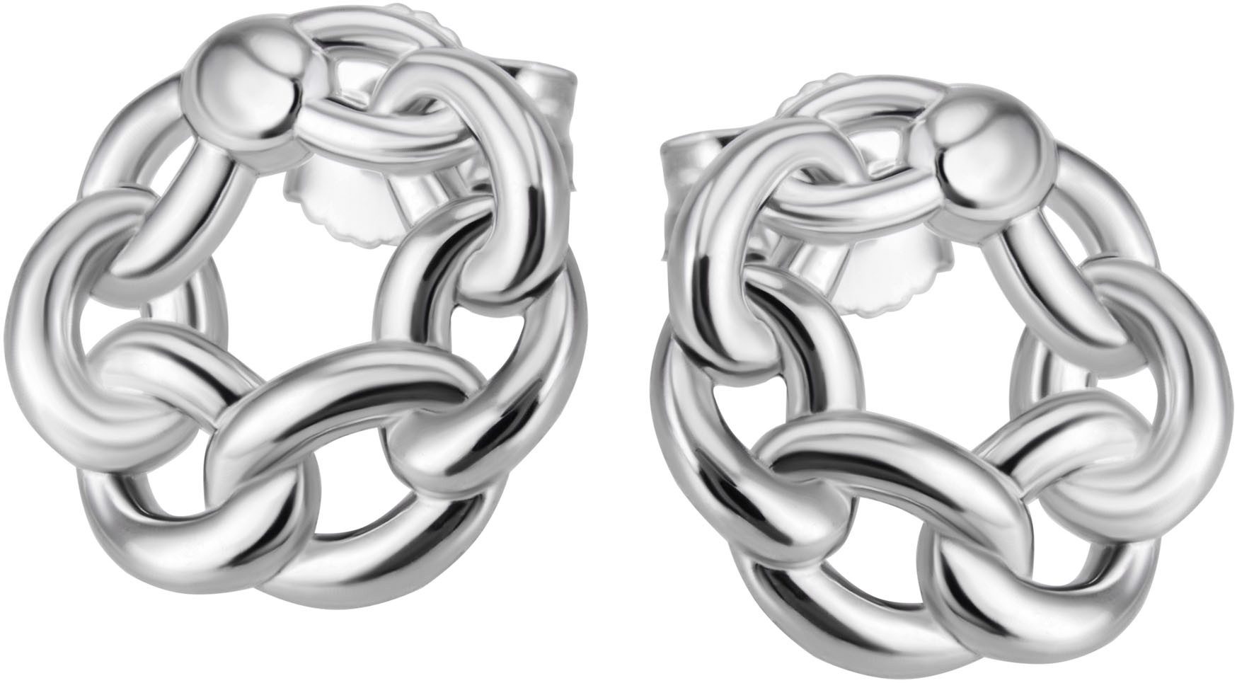 Firetti Paar Ohrstecker Schmuck Geschenk Silber 925 Ohrschmuck Ohrringe Kreis Kettenglieder
