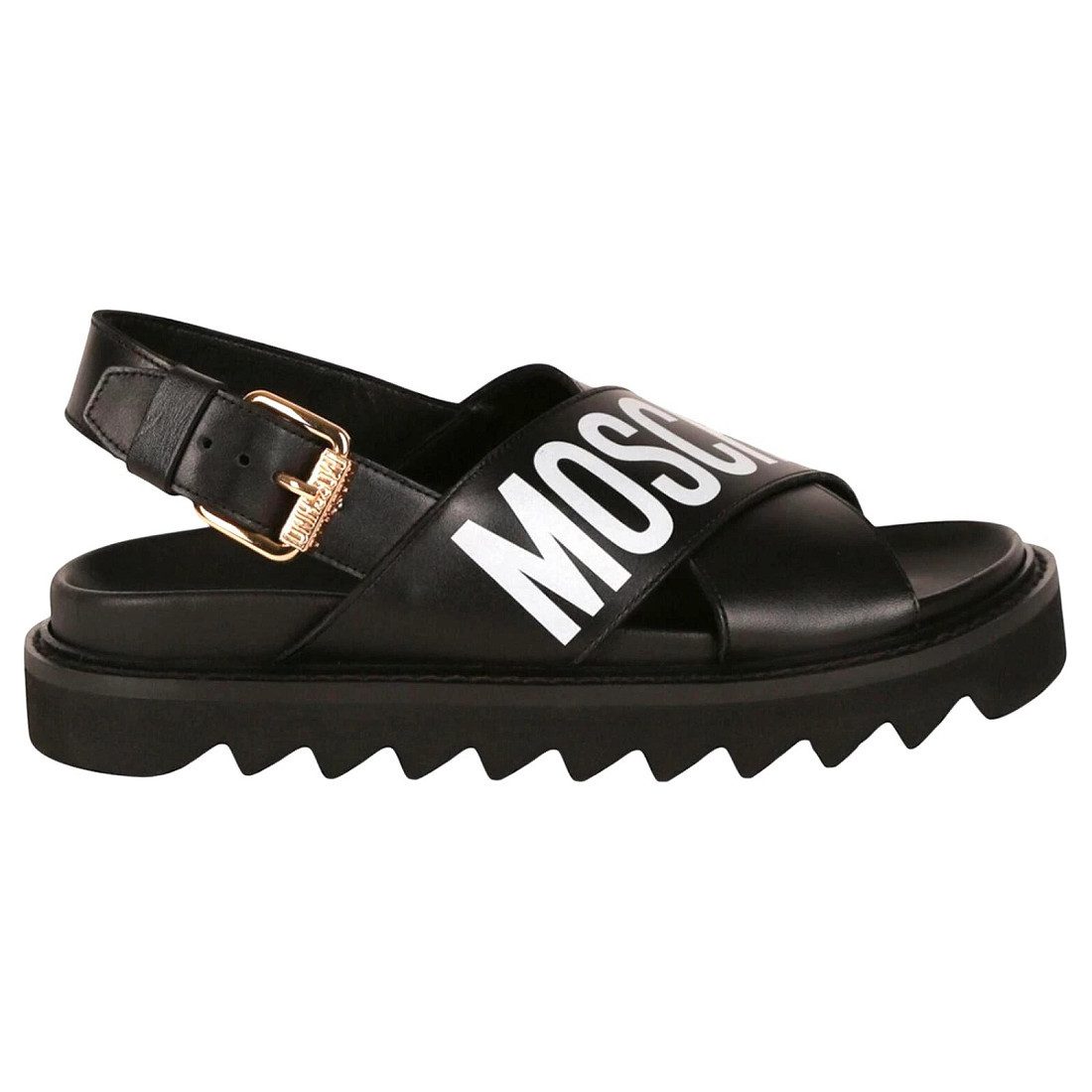 Moschino MOSCHINO SANDAL LOD. FUSSBETT50 VITTELO NERO/ Schwarz Damen Sandale aus echte Leder