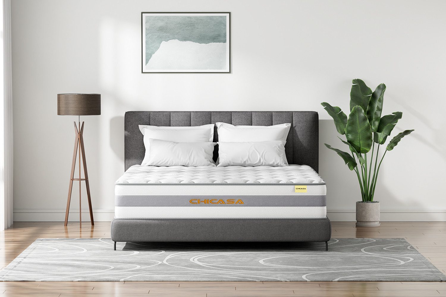 Taschenfederkernmatratze 7 Zonen, Matratze 90x200 cm, 140x200 cm & weitere Größen, CHICASA, 25 cm hoch, (ergonomisch, atmungsaktiv, Taschenfederkernmatratze 800 Pur), Federn bis 300 Kg belastbar, mit Härtegrad H3/H4