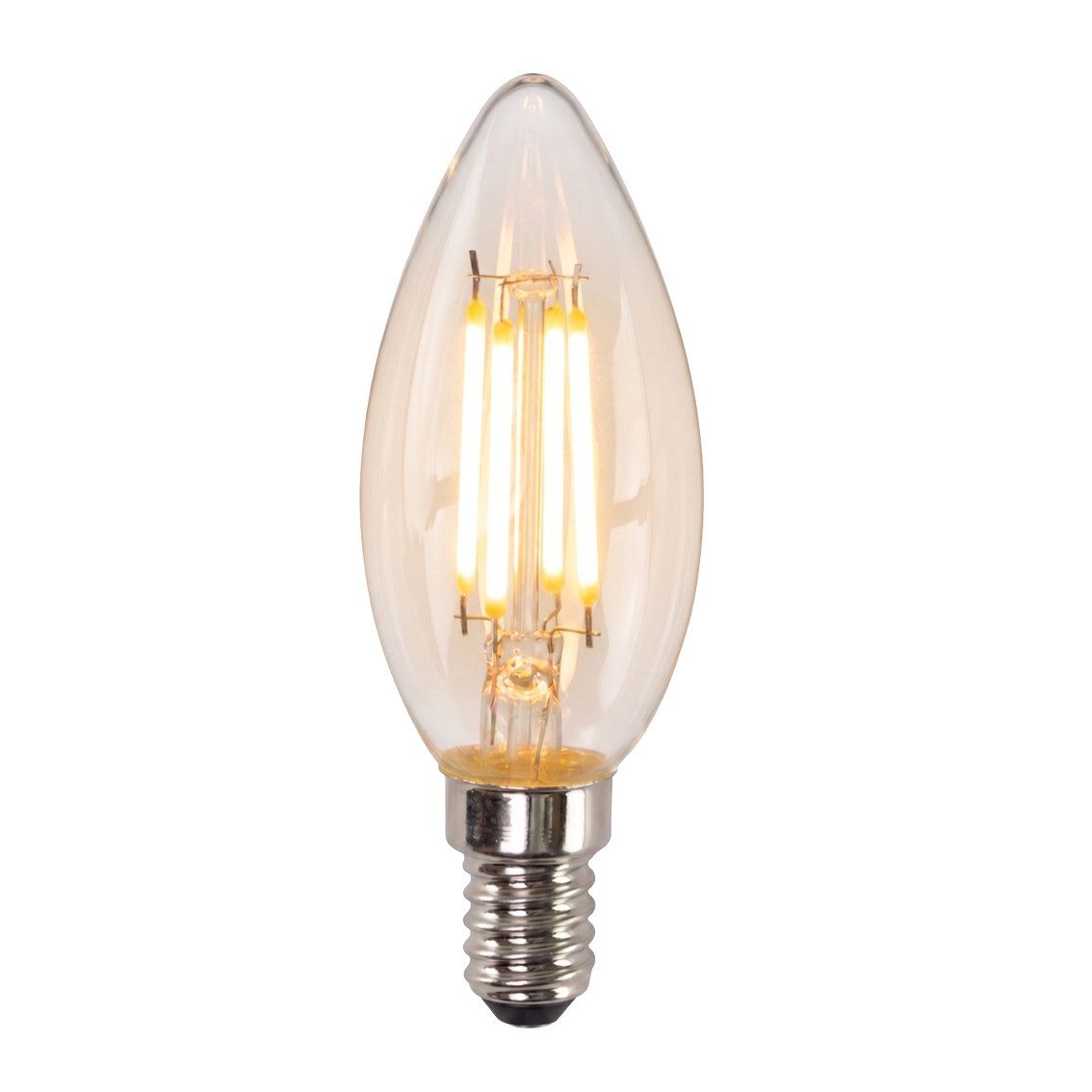 LUXULA LED Dekolicht Filament Retro Leuchtmittel, LED fest integriert, 2700K Warmweiß, 4W Vintage E14 Dekoleuchte in Transparentem Glasdesign