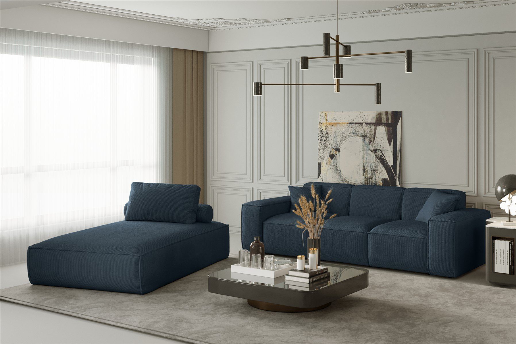 Fun Möbel Polstergarnitur Sofa-Set 2-teilig Chaiselongue günstig online kaufen