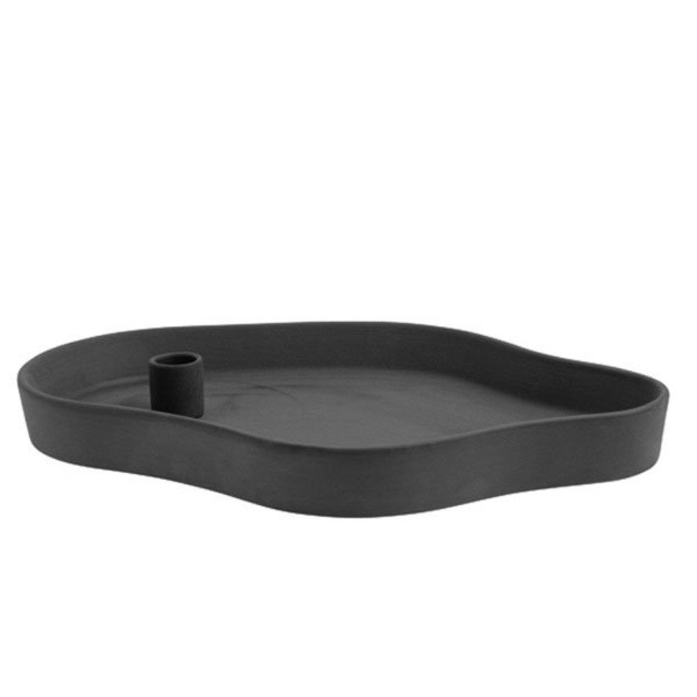 Storefactory Kerzenhalter Vänern Anthrazit, Dekotablett mit Kerzenhalter