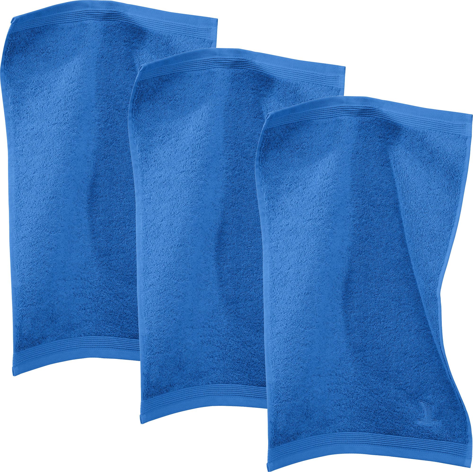 Möve Gästehandtuch Gästetuch "Superwuschel" 3er-Pack, Frottier, Walk-Frottier Uni